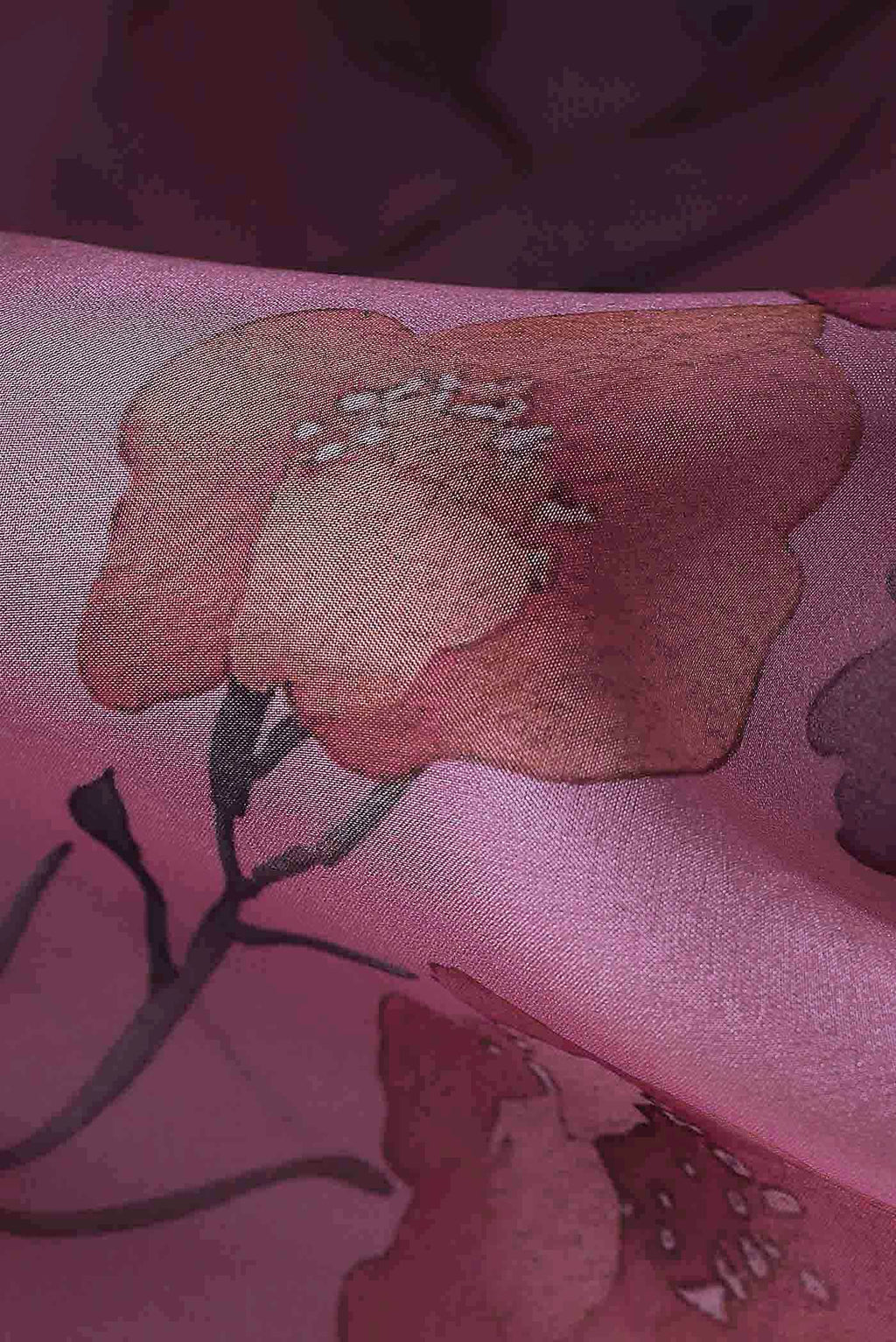 Rose pink Organza Silk Saree