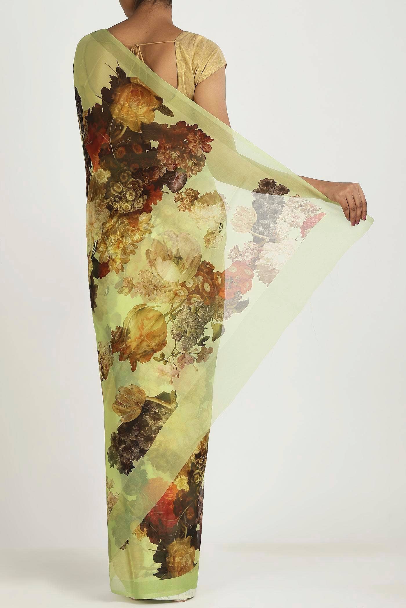 Green Organza Silk Saree