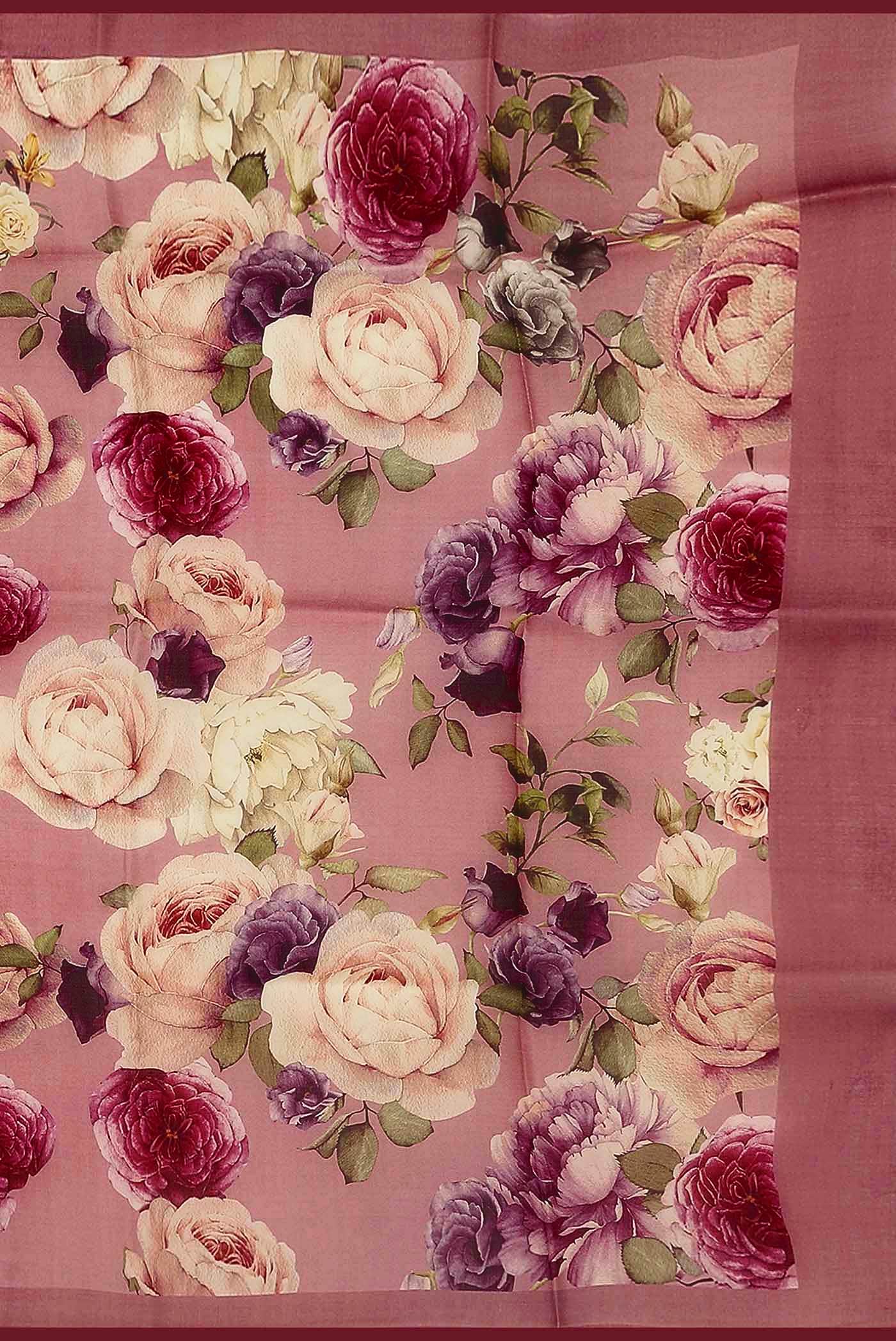 Mauve Organza Silk Saree
