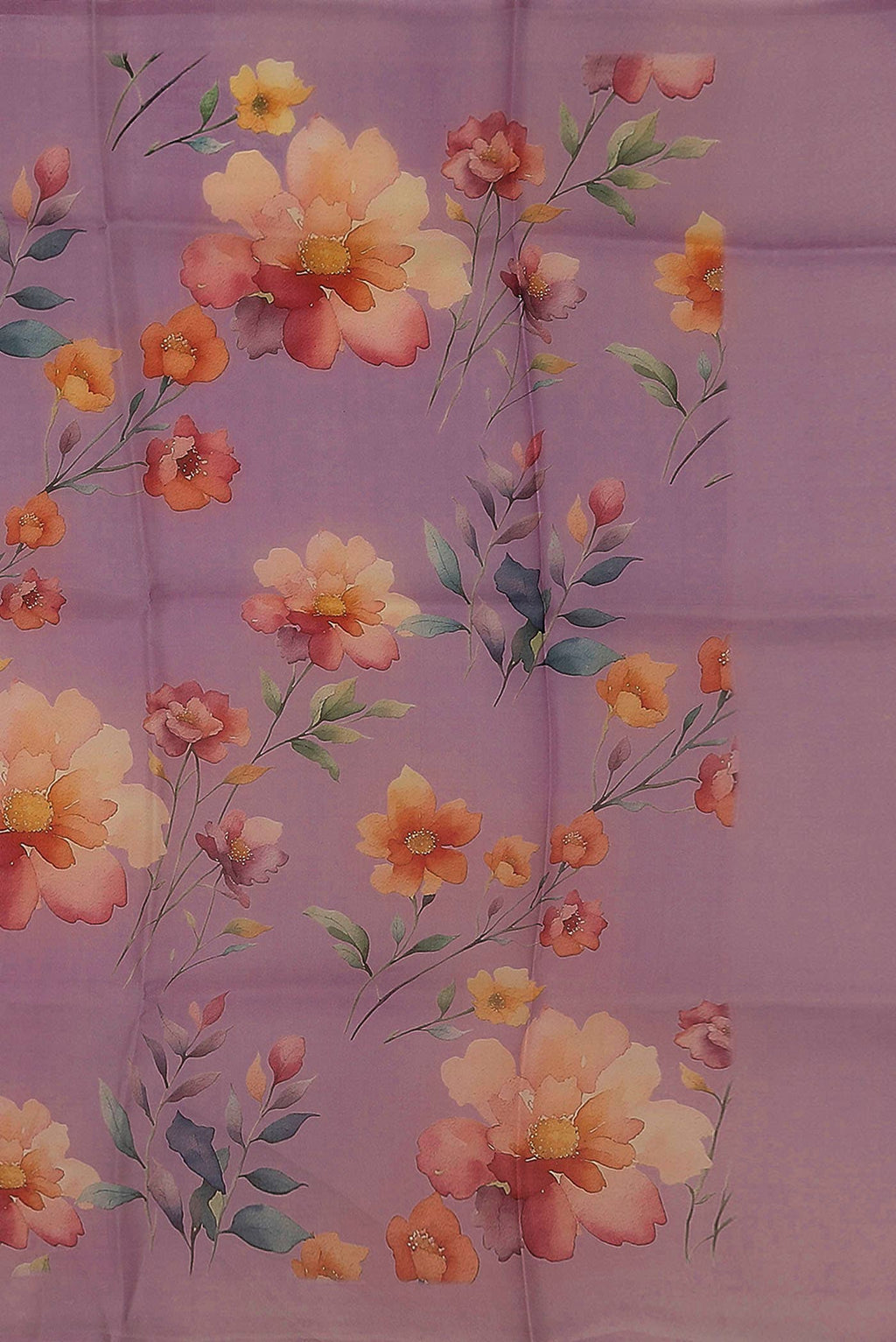 Lavender Organza Silk Saree