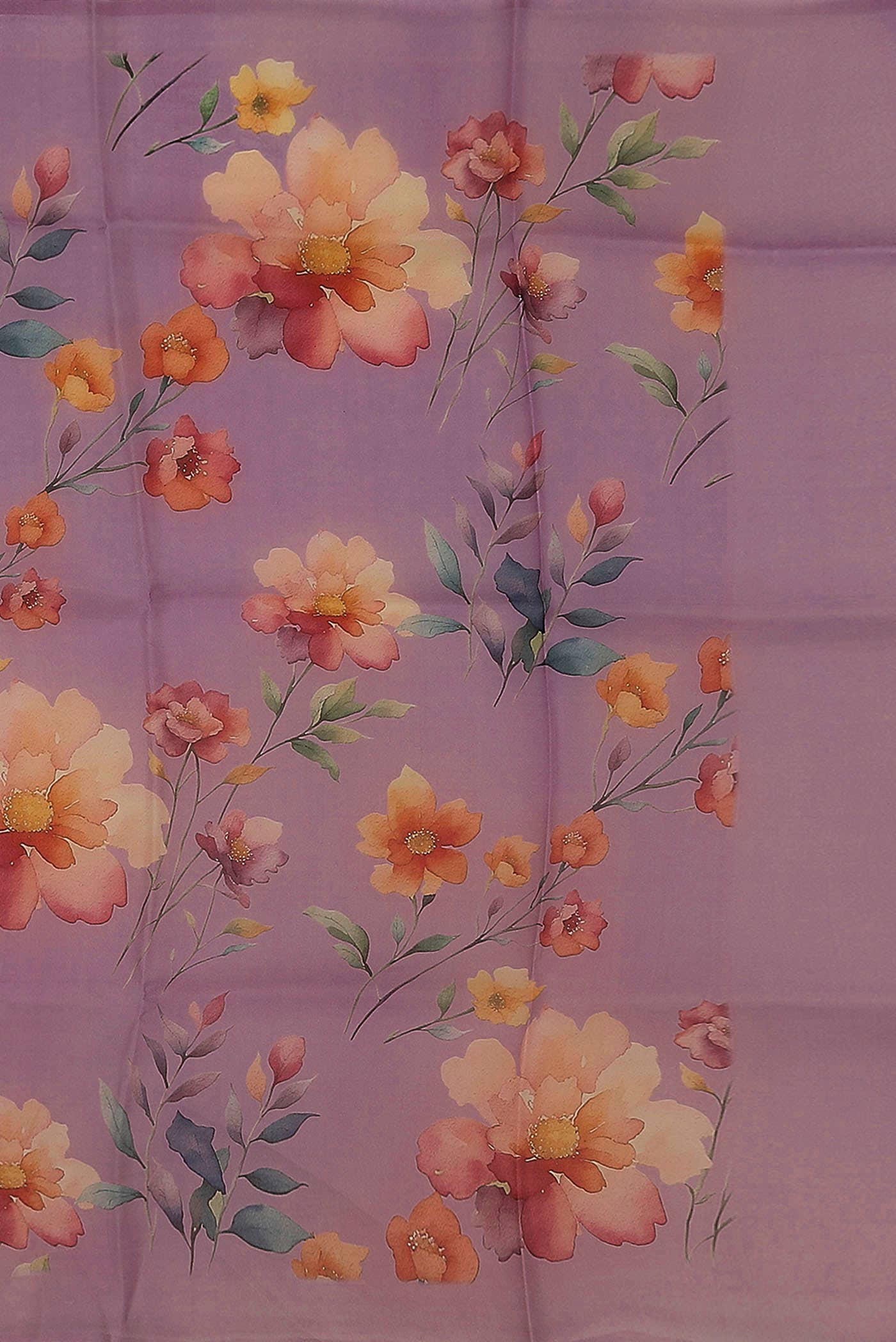 Lavender Organza Silk Saree