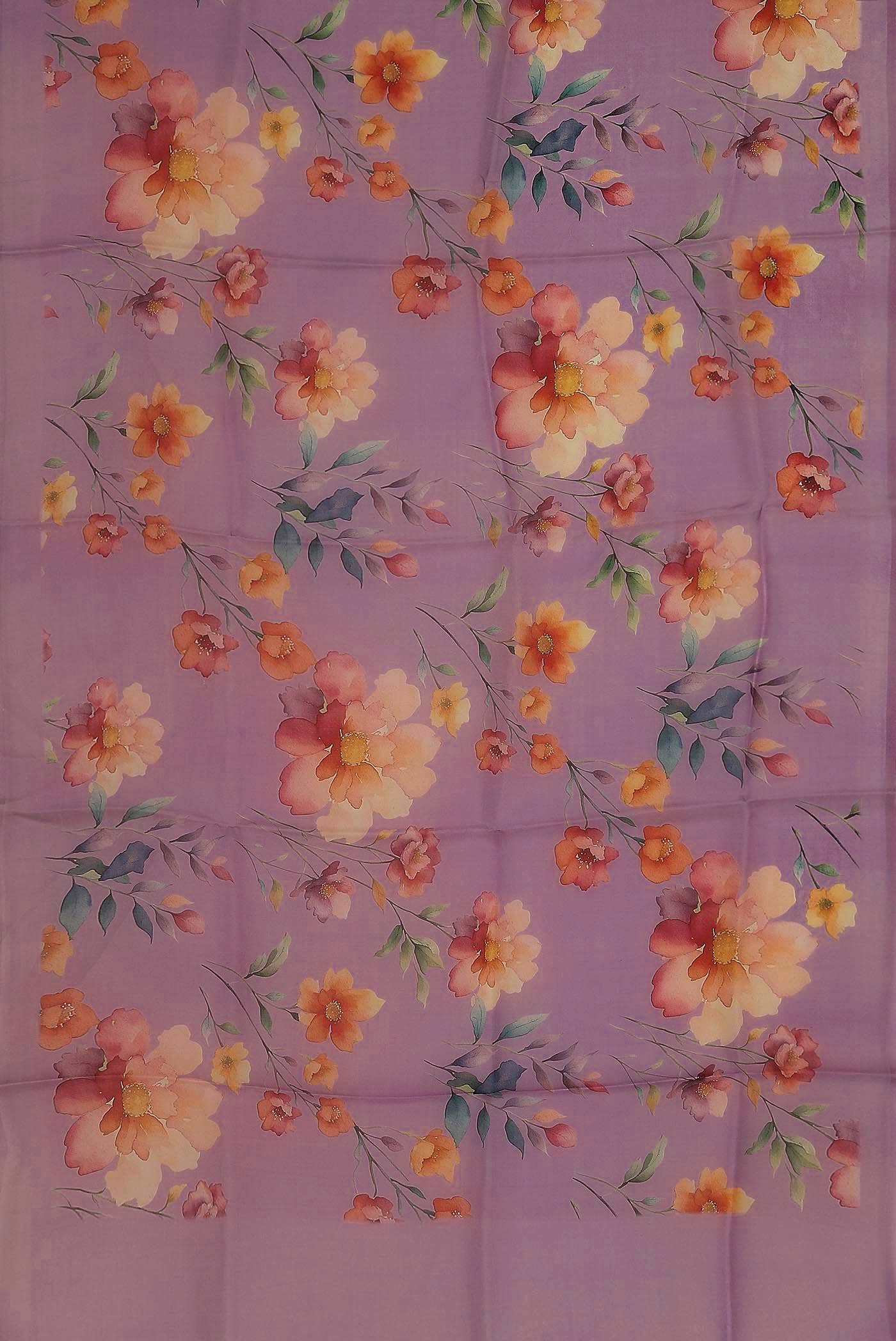 Lavender Organza Silk Saree