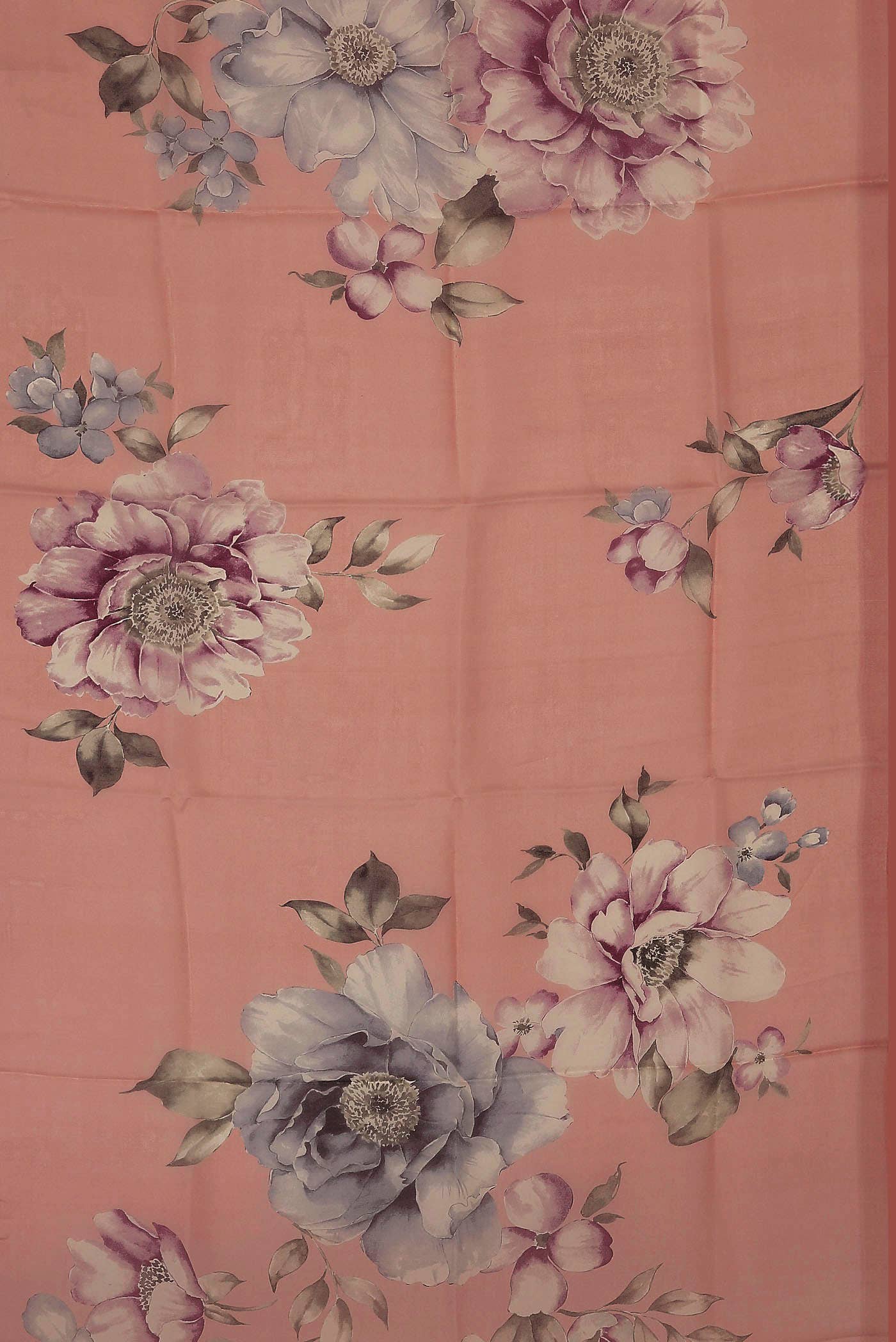 Peach Organza Silk Saree