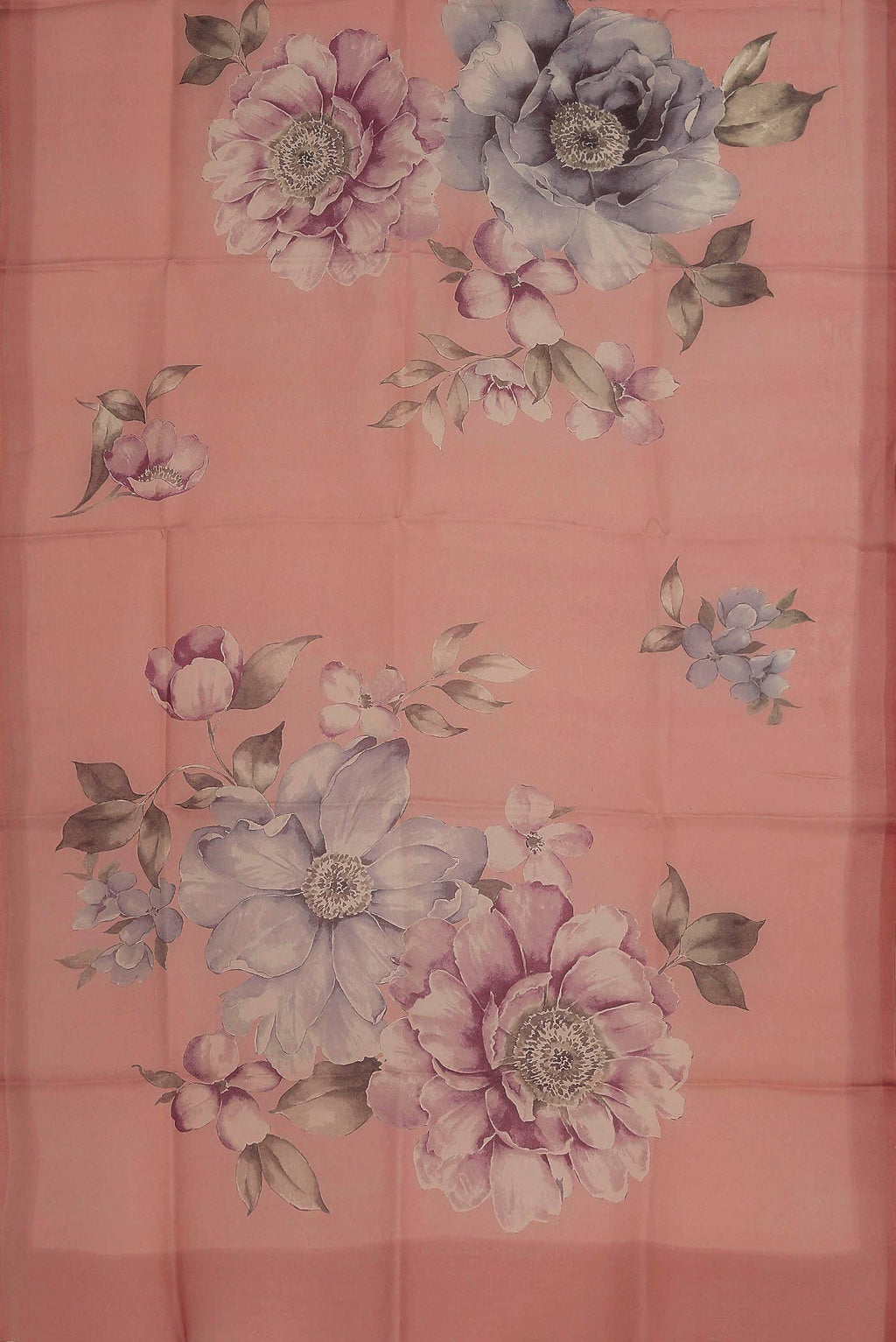 Peach Organza Silk Saree