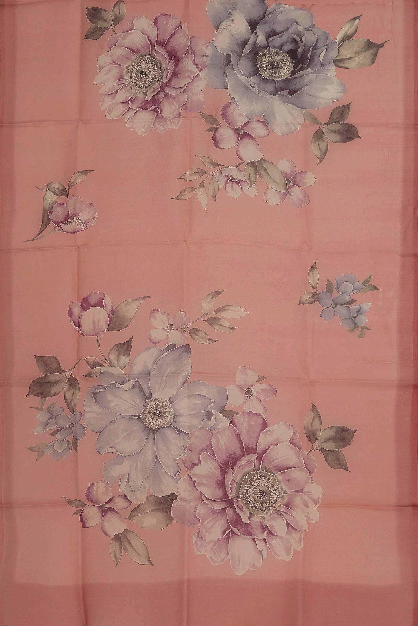 Peach Organza Silk Saree