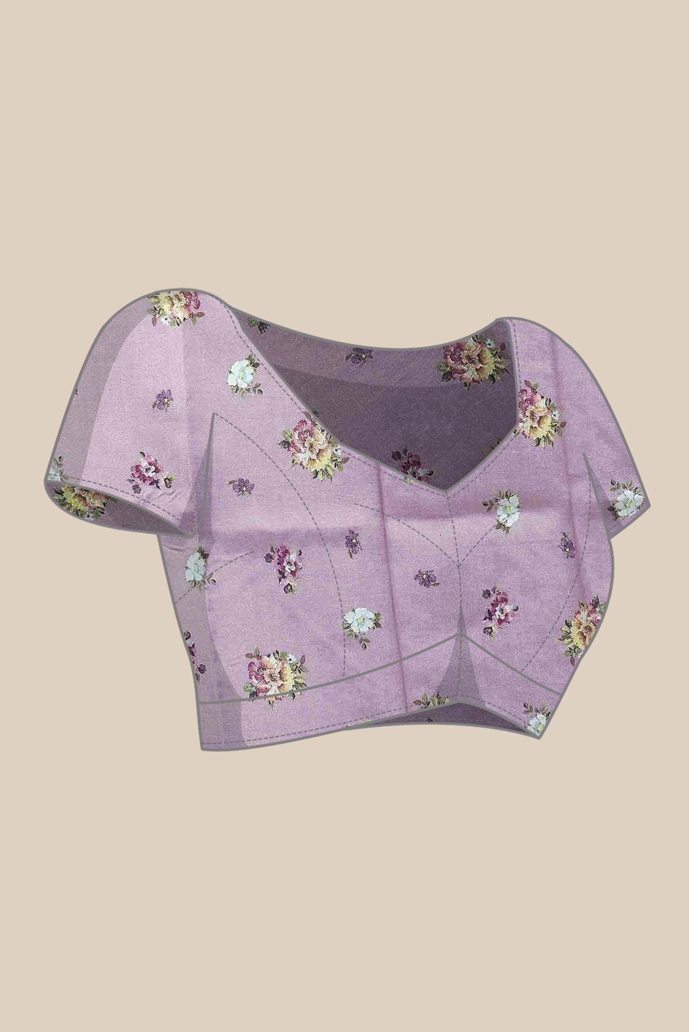 Lavender Organza Silk Saree