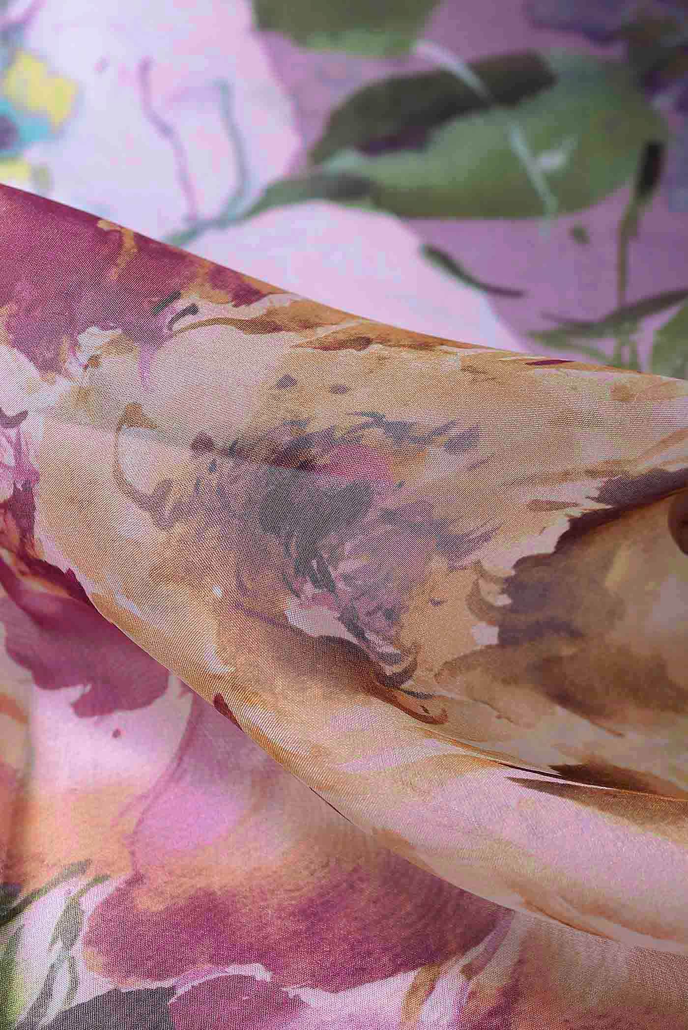 Lavender Organza Silk Saree