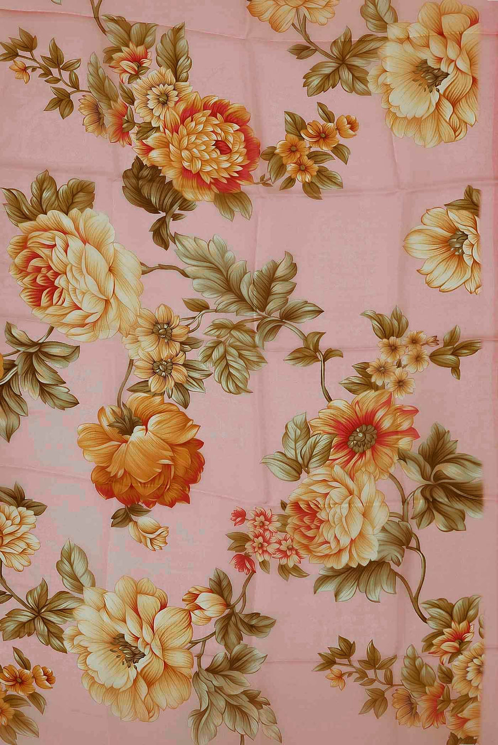 Coral Organza Silk Saree
