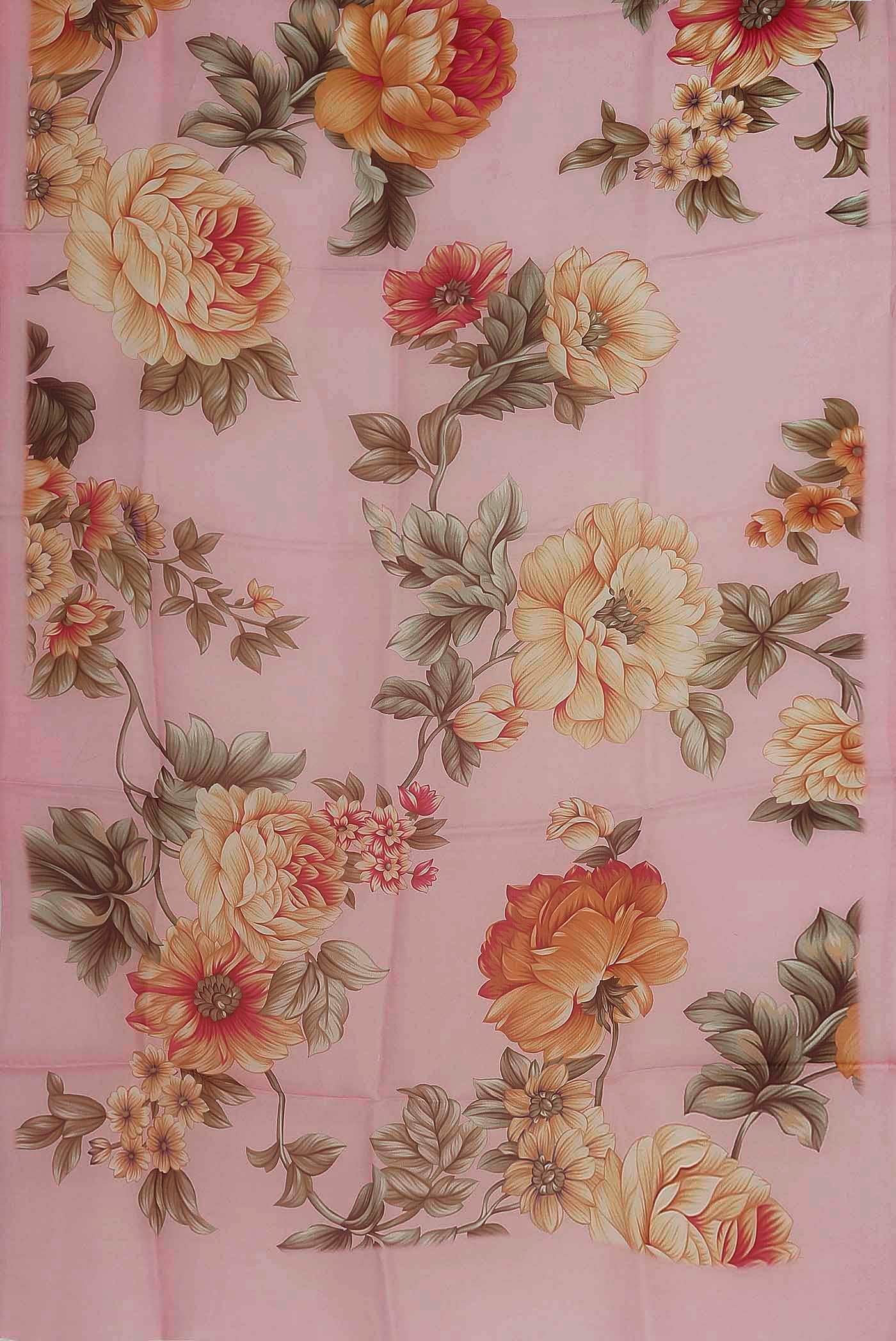 Coral Organza Silk Saree