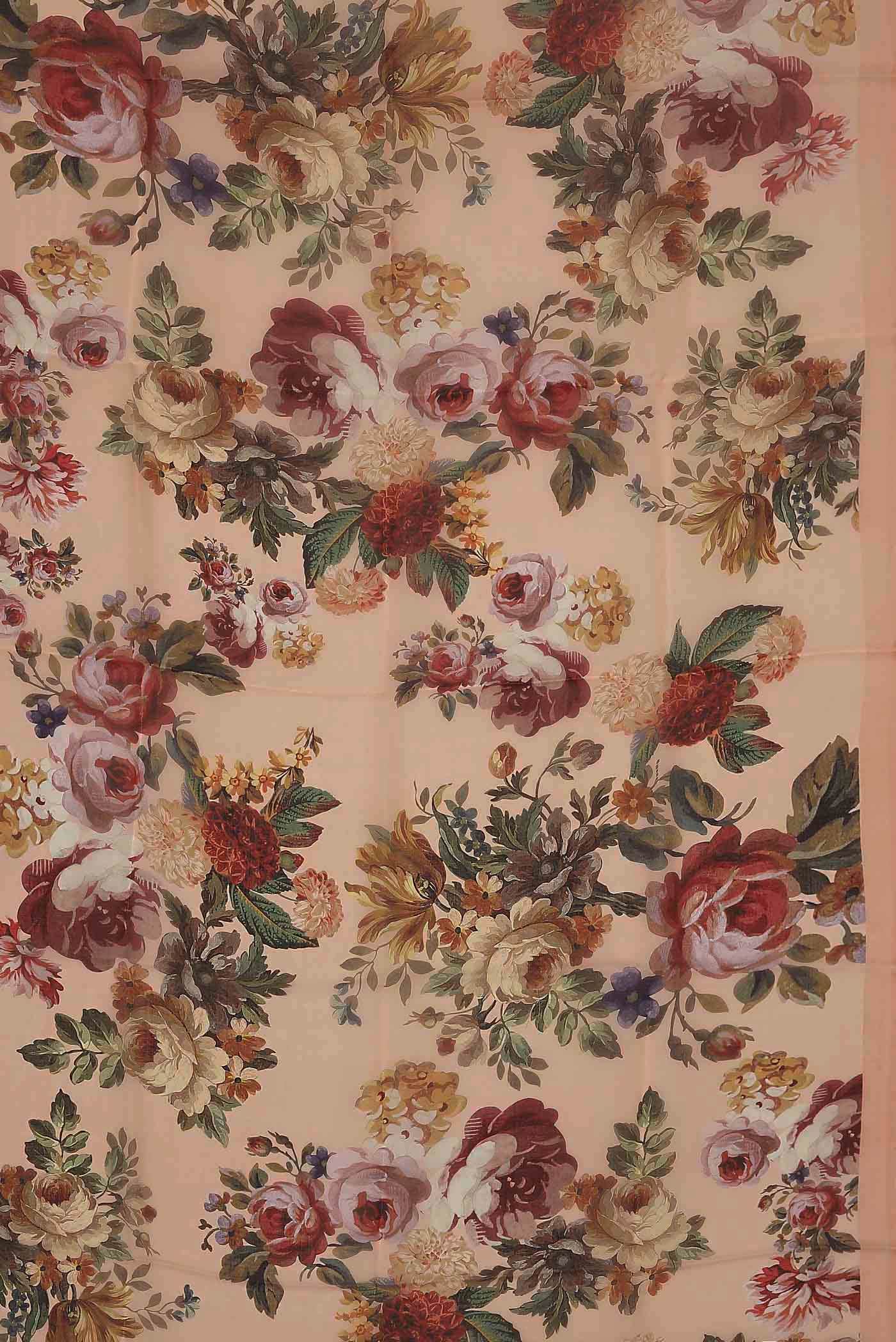 Peach Organza Silk Saree
