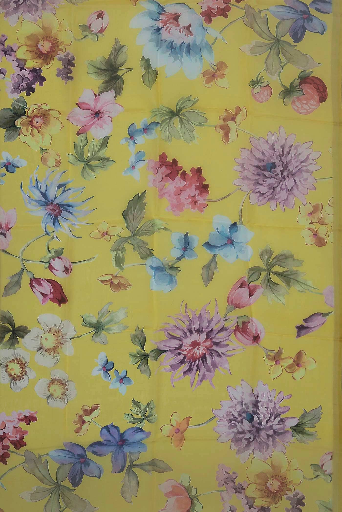 Yellow Organza Silk Saree