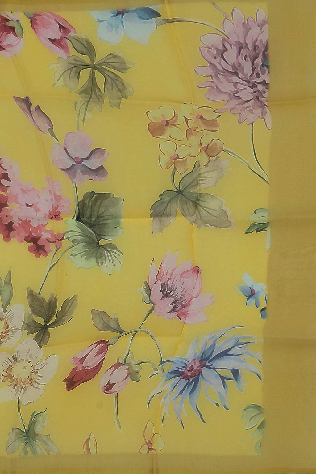 Yellow Organza Silk Saree