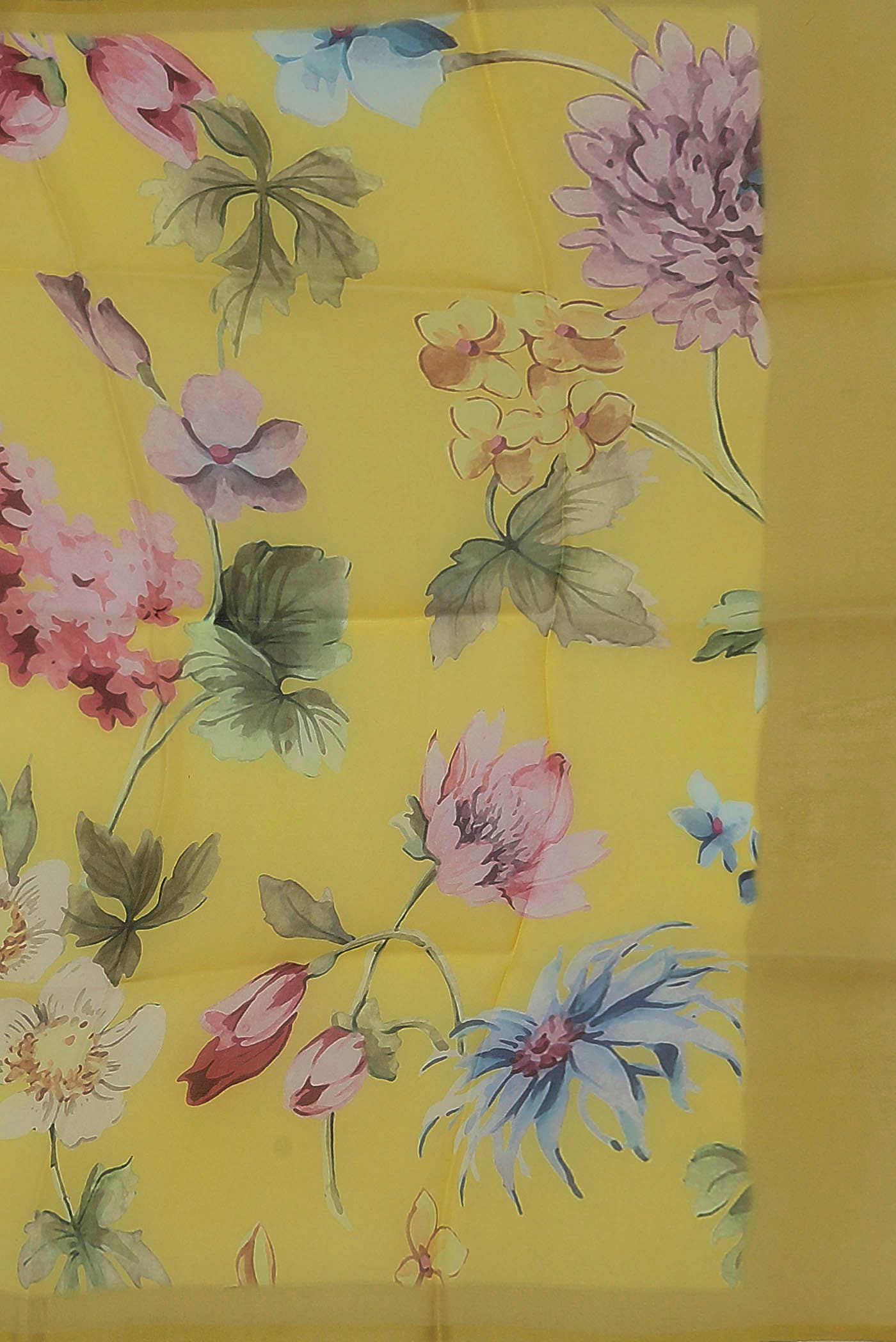 Yellow Organza Silk Saree