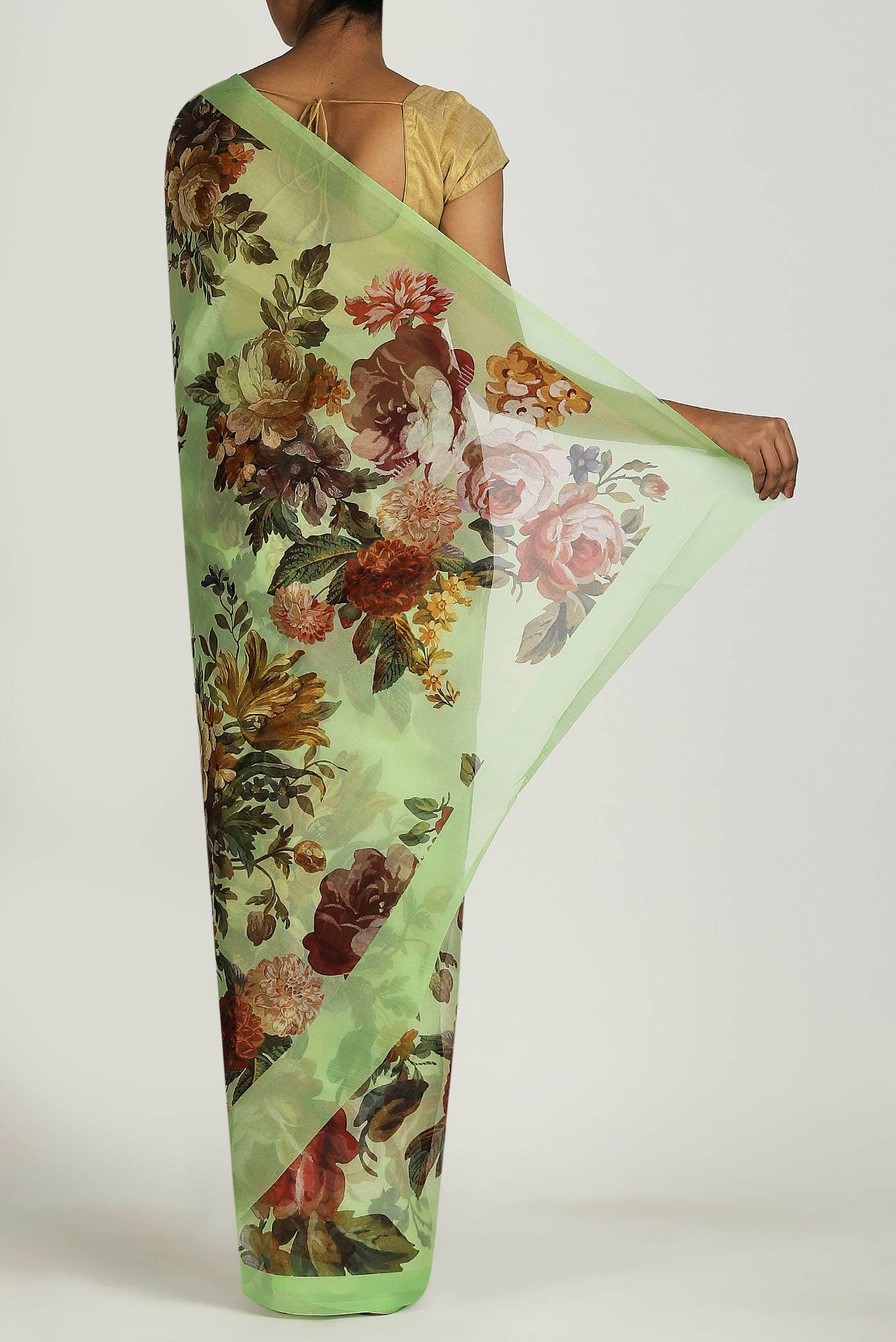 Green Organza Silk Saree