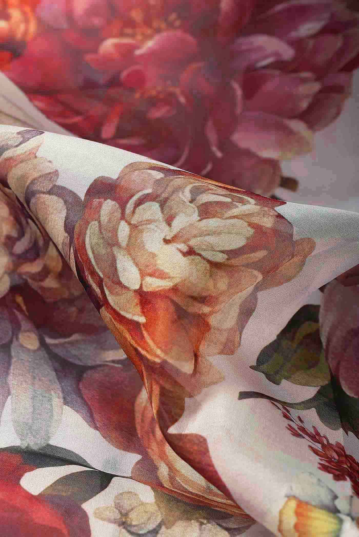 Rose Gold Organza Silk Saree