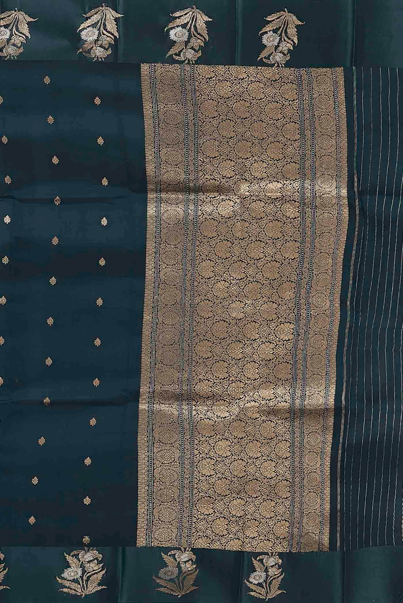 Blue Banarasi Katan Silk Saree