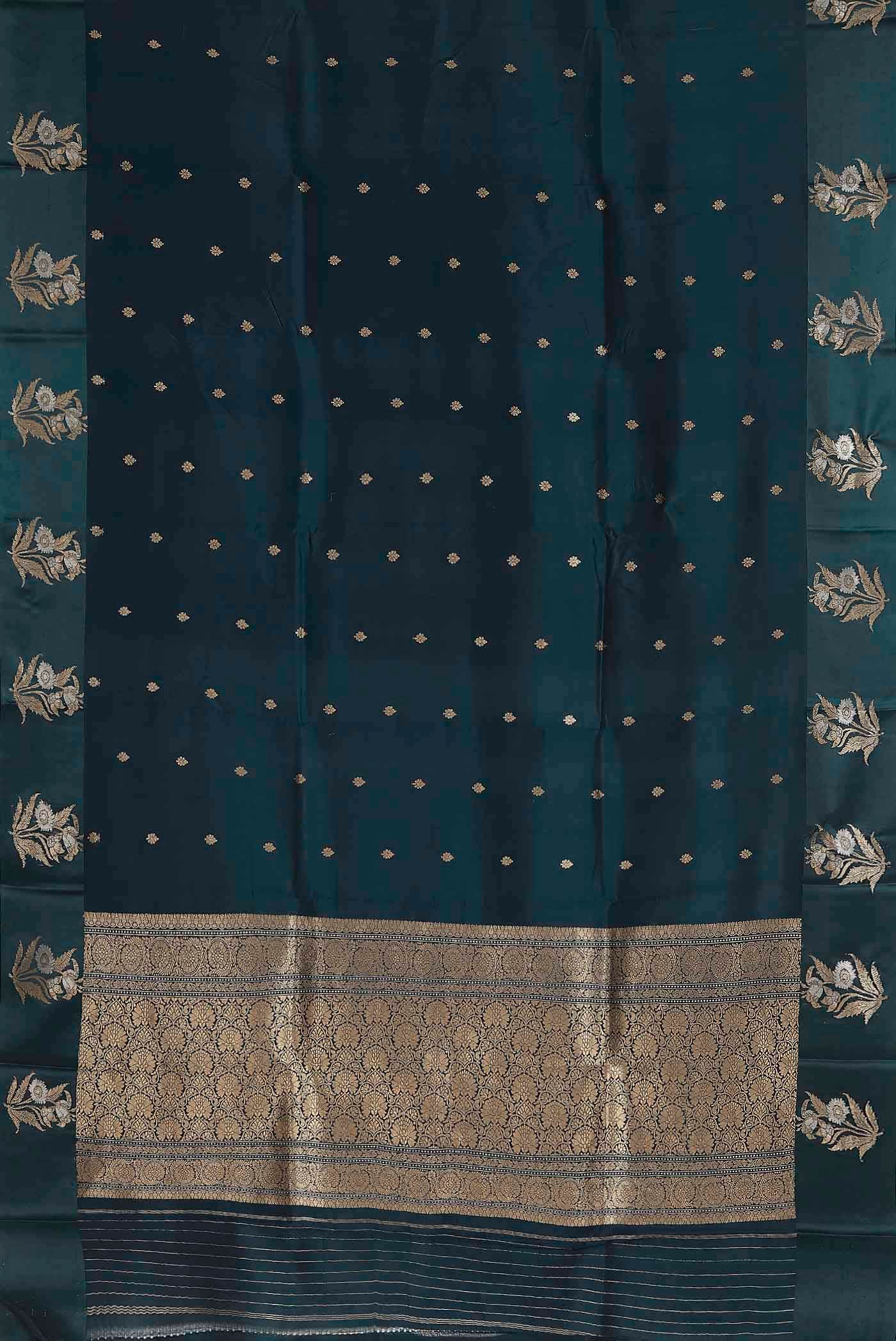Blue Banarasi Katan Silk Saree