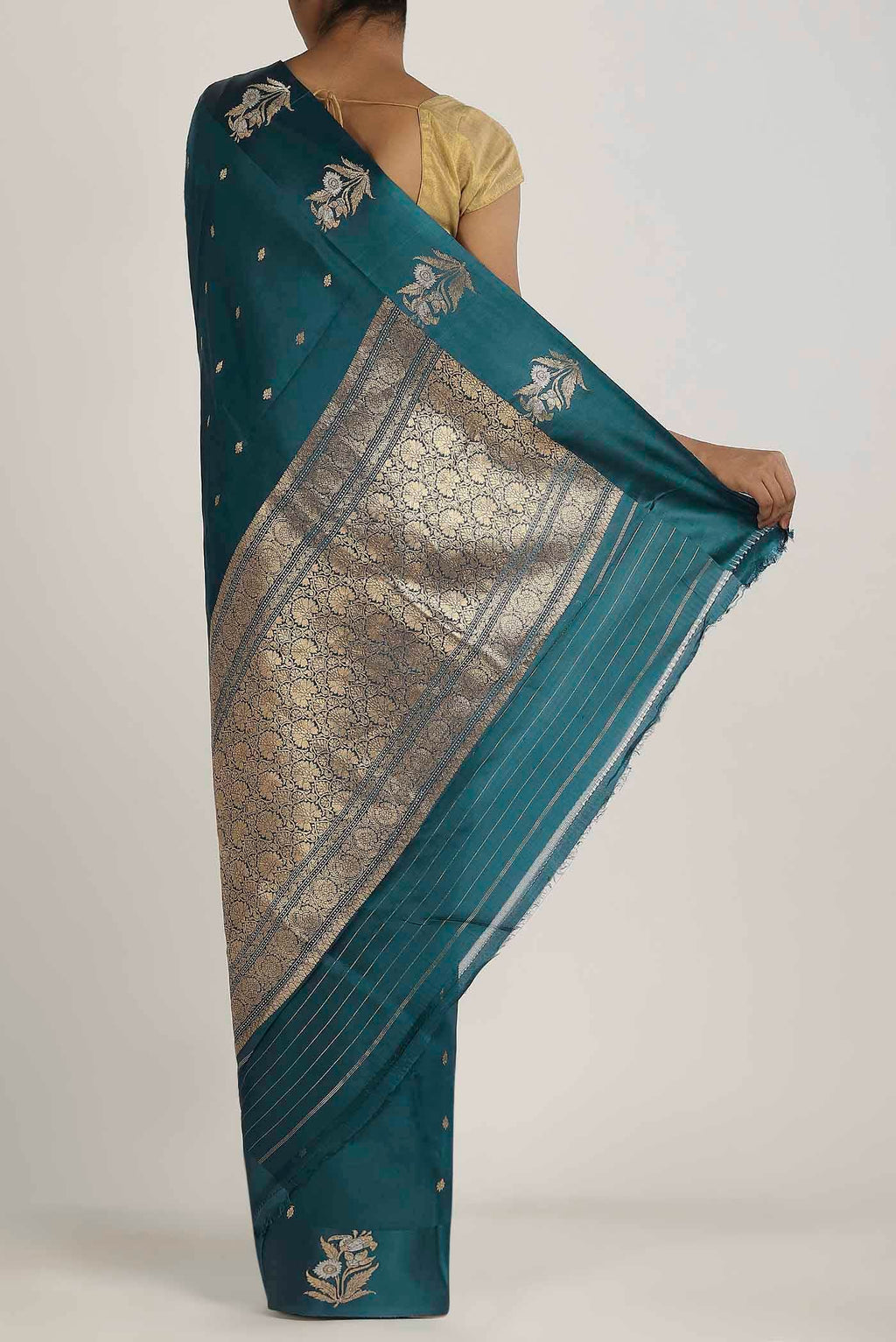 Blue Banarasi Katan Silk Saree