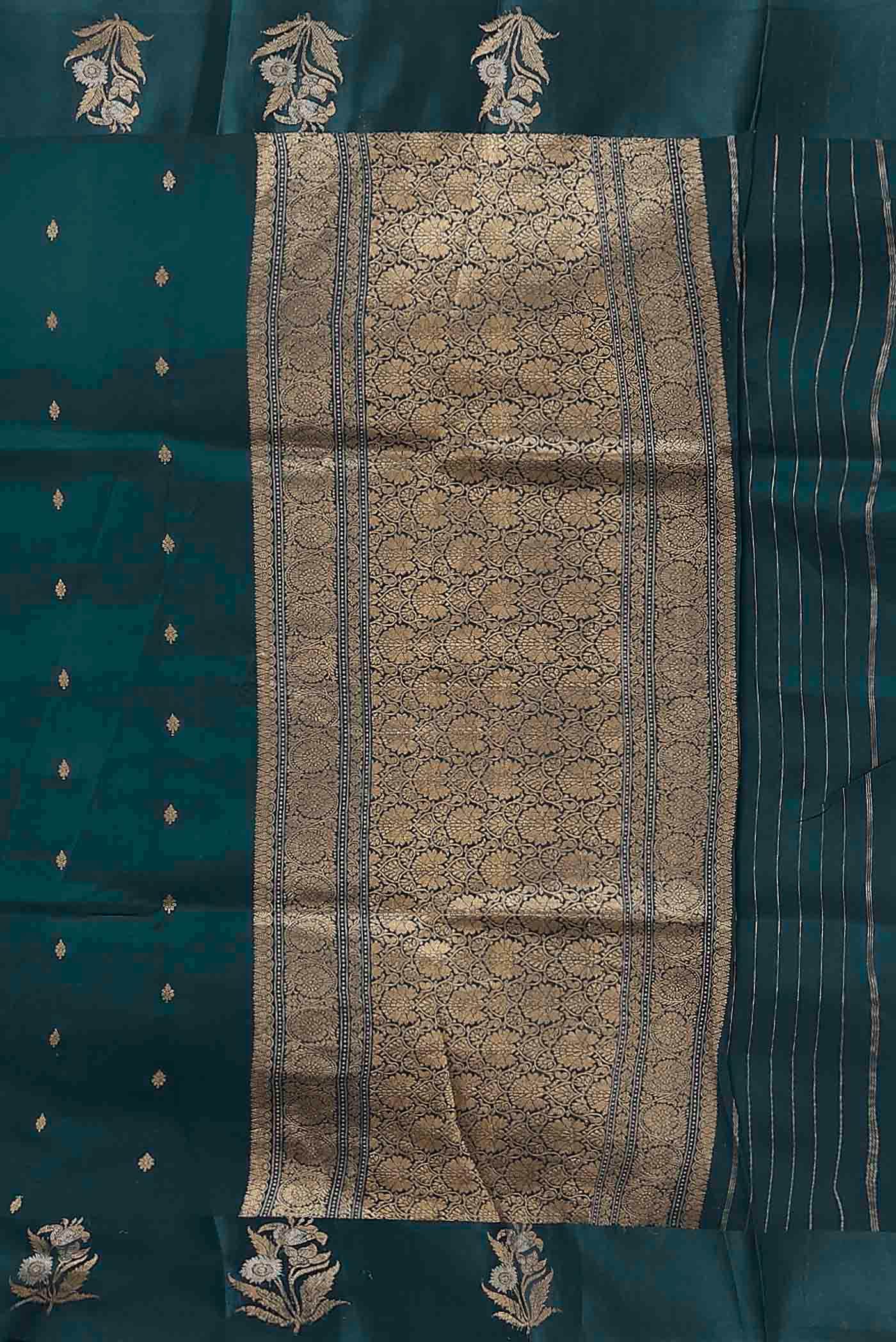 Blue Banarasi Katan Silk Saree