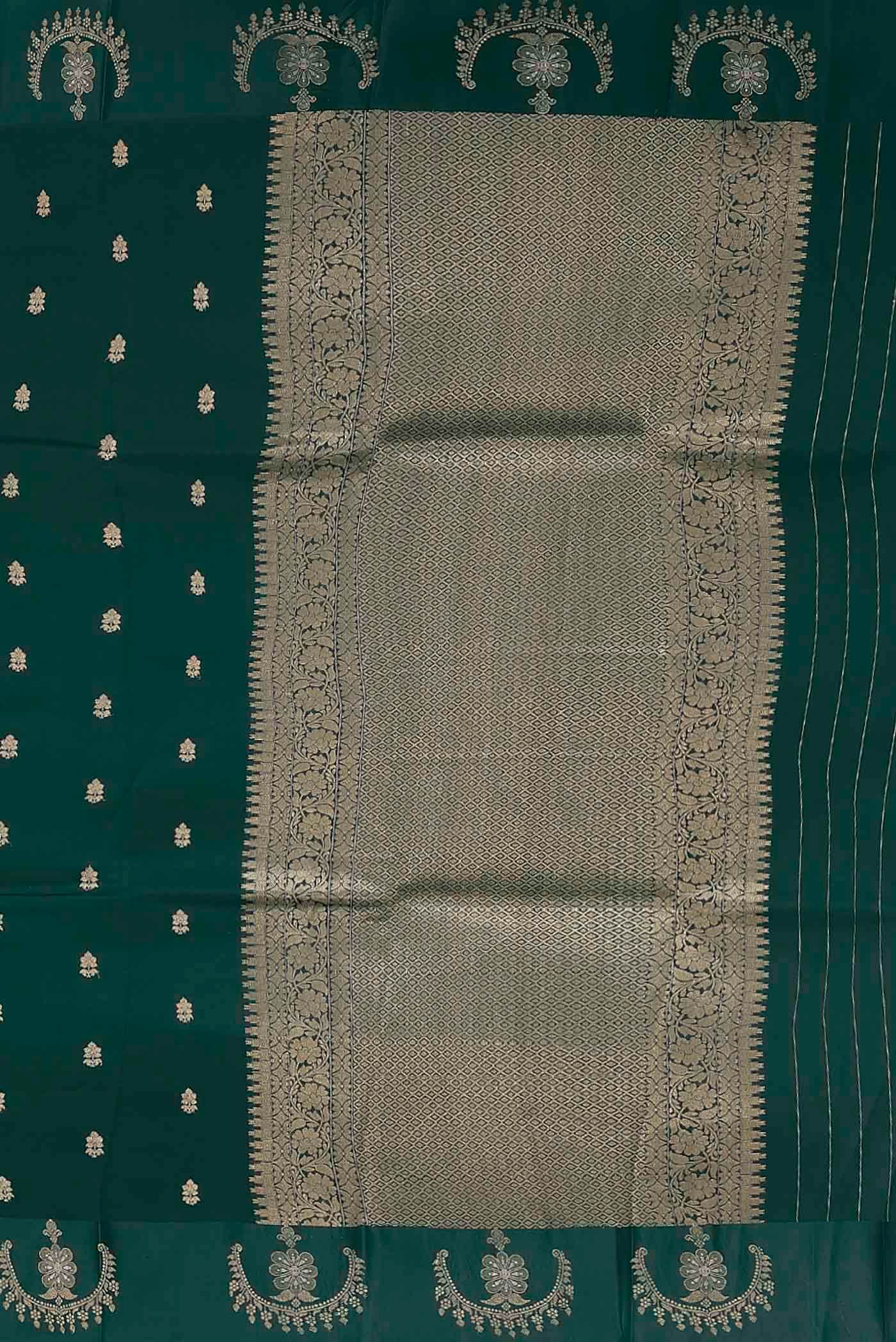 Green Banarasi Katan Silk Saree