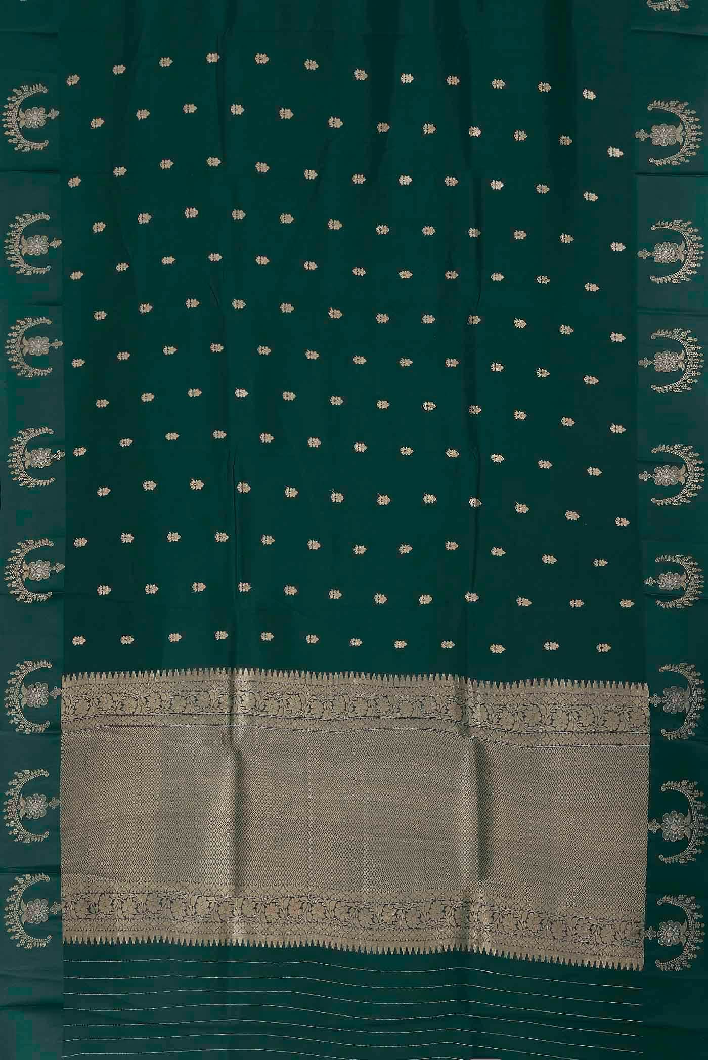 Green Banarasi Katan Silk Saree