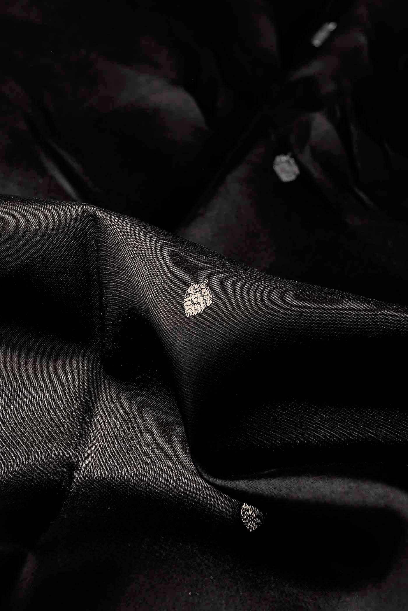 Black Banarasi Katan Silk Saree