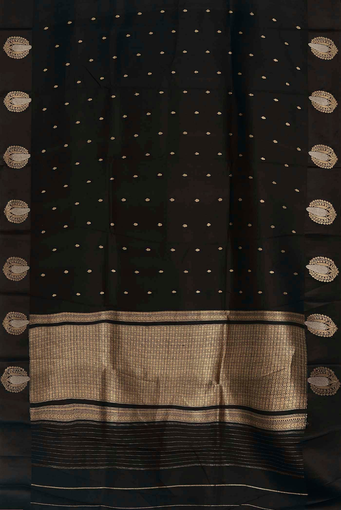 Black Banarasi Katan Silk Saree