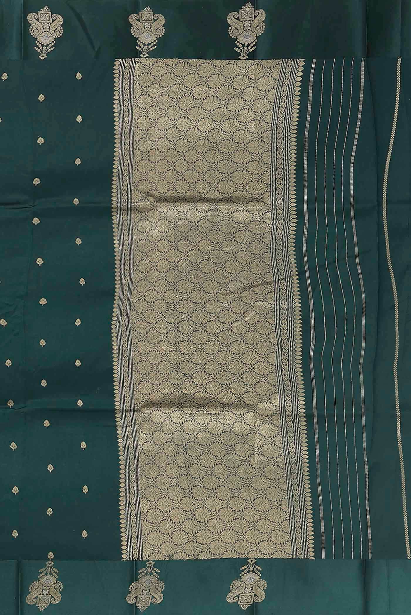 Green Banarasi Katan Silk Saree