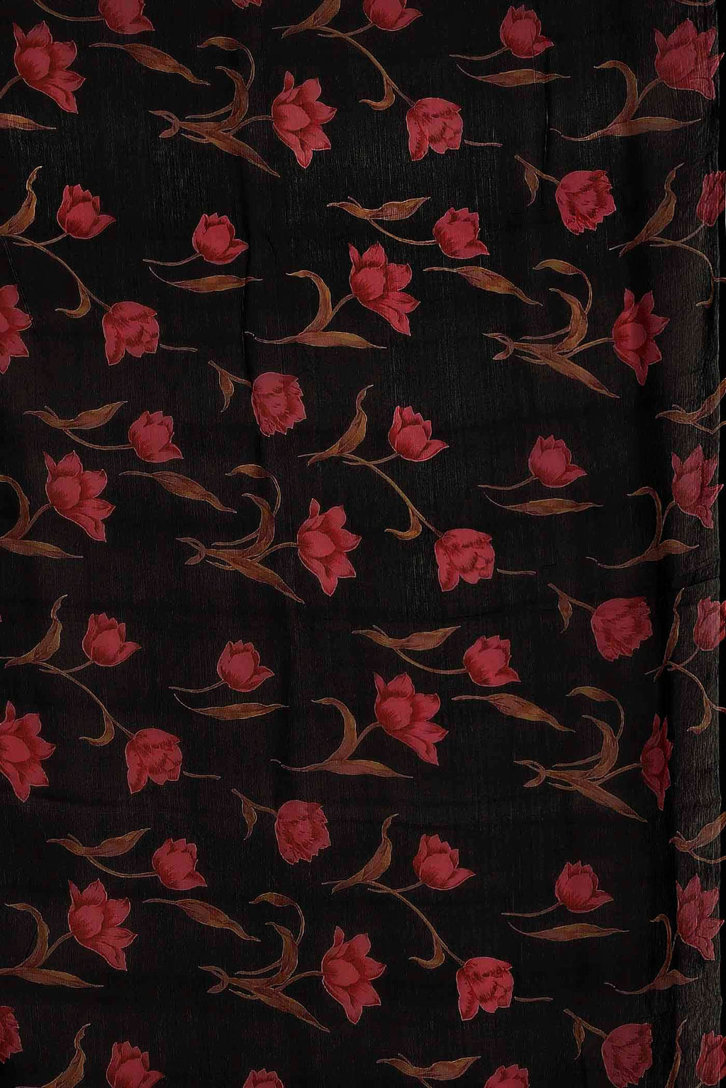 Black Mysore Chiffon Saree