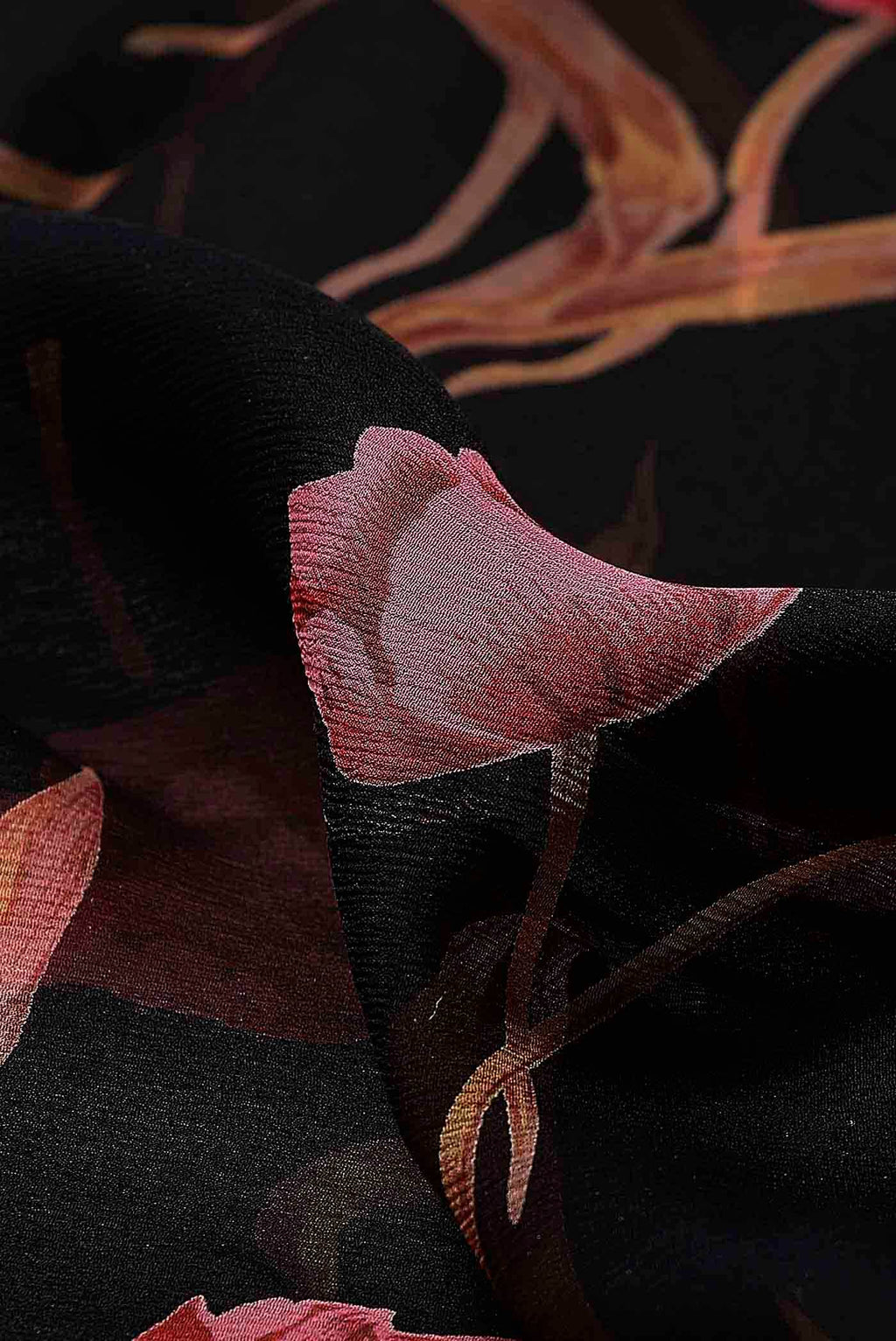 Black Mysore Chiffon Saree