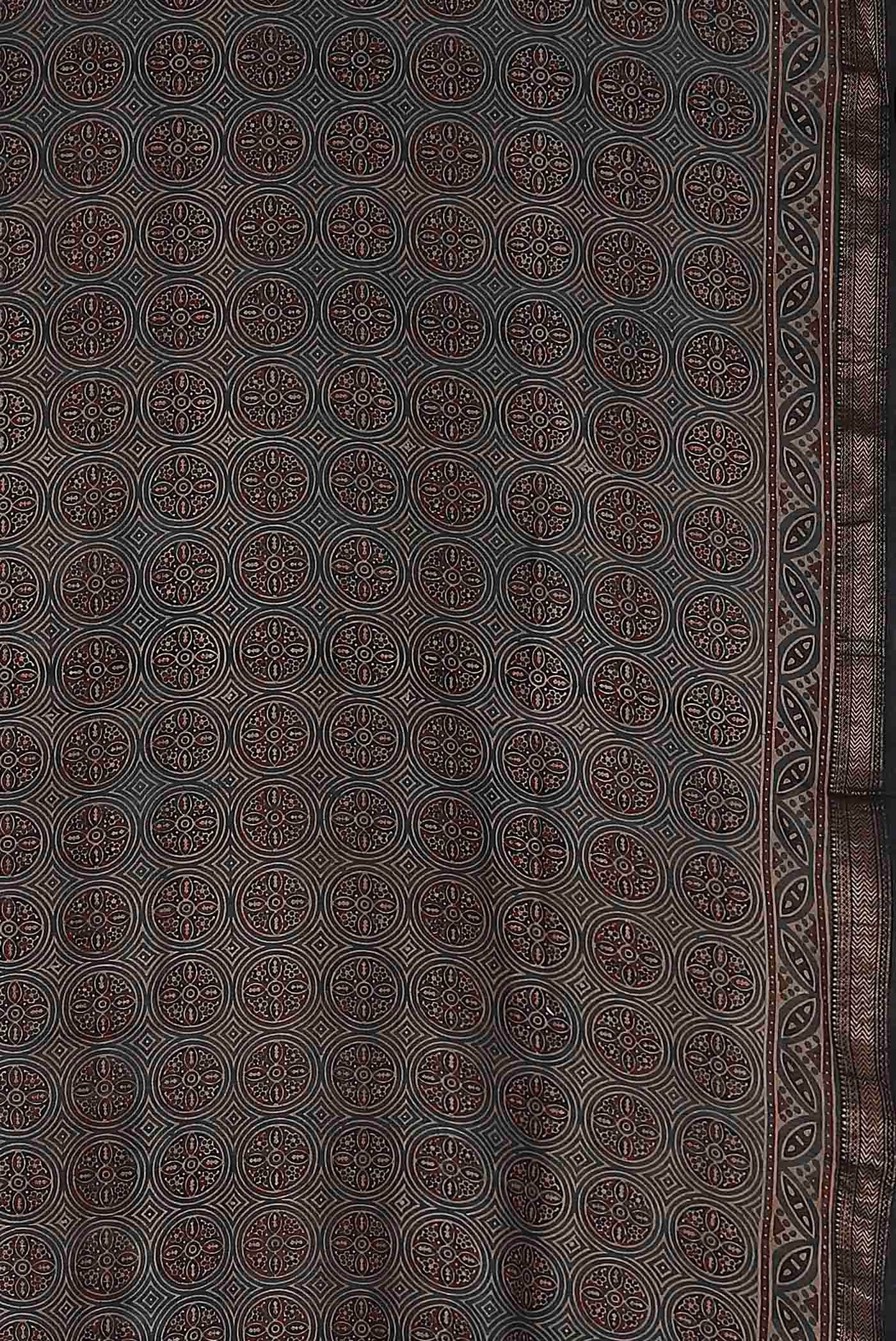 Black Maheshwari Silk Cotton Saree