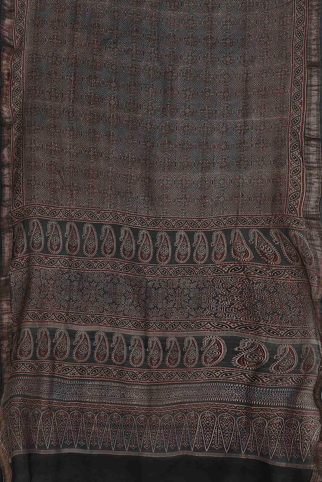 Black Maheshwari Silk Cotton Saree
