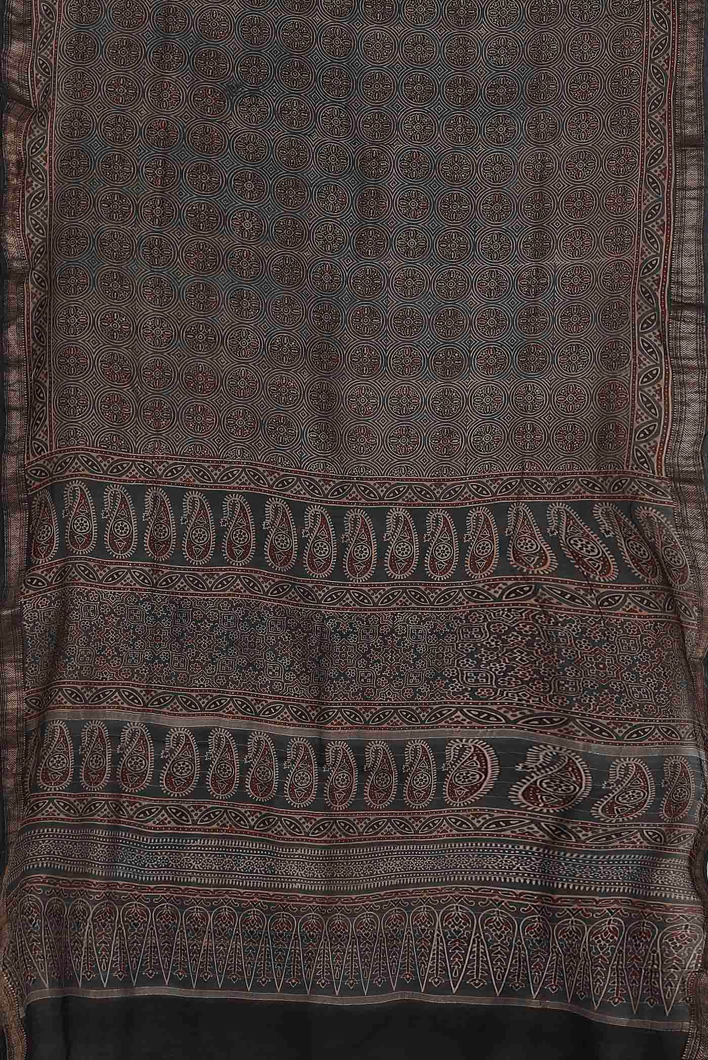 Black Maheshwari Silk Cotton Saree