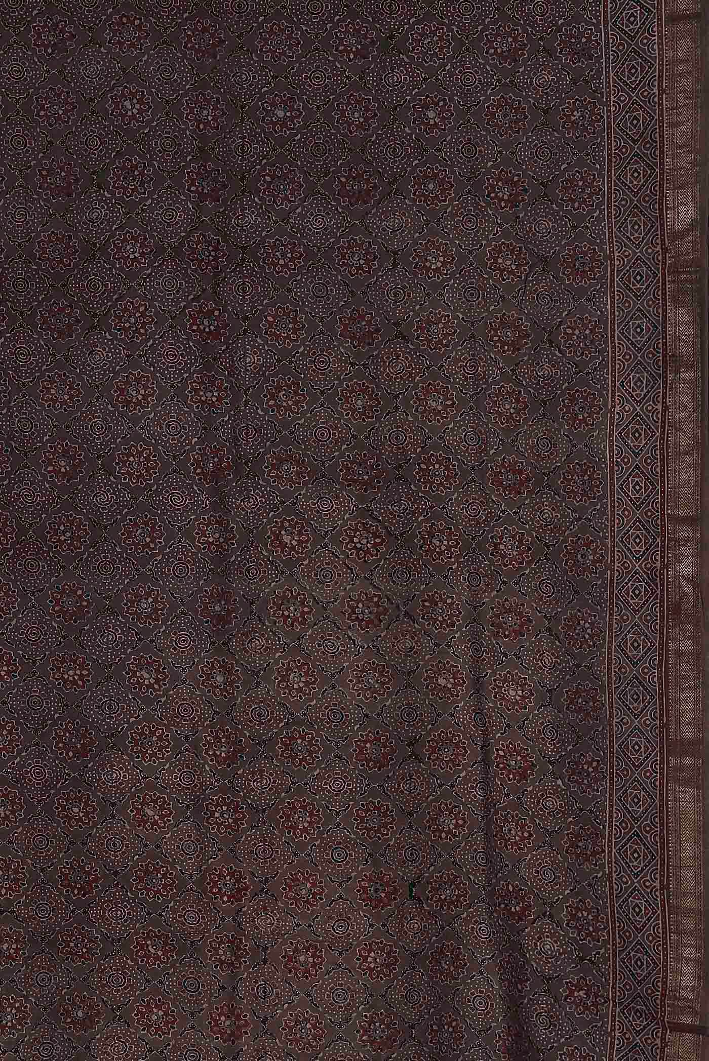 Brown Maheshwari Silk Cotton Saree