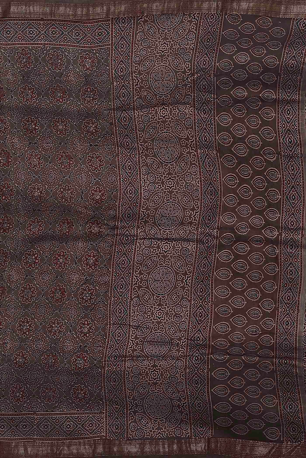 Brown Maheshwari Silk Cotton Saree