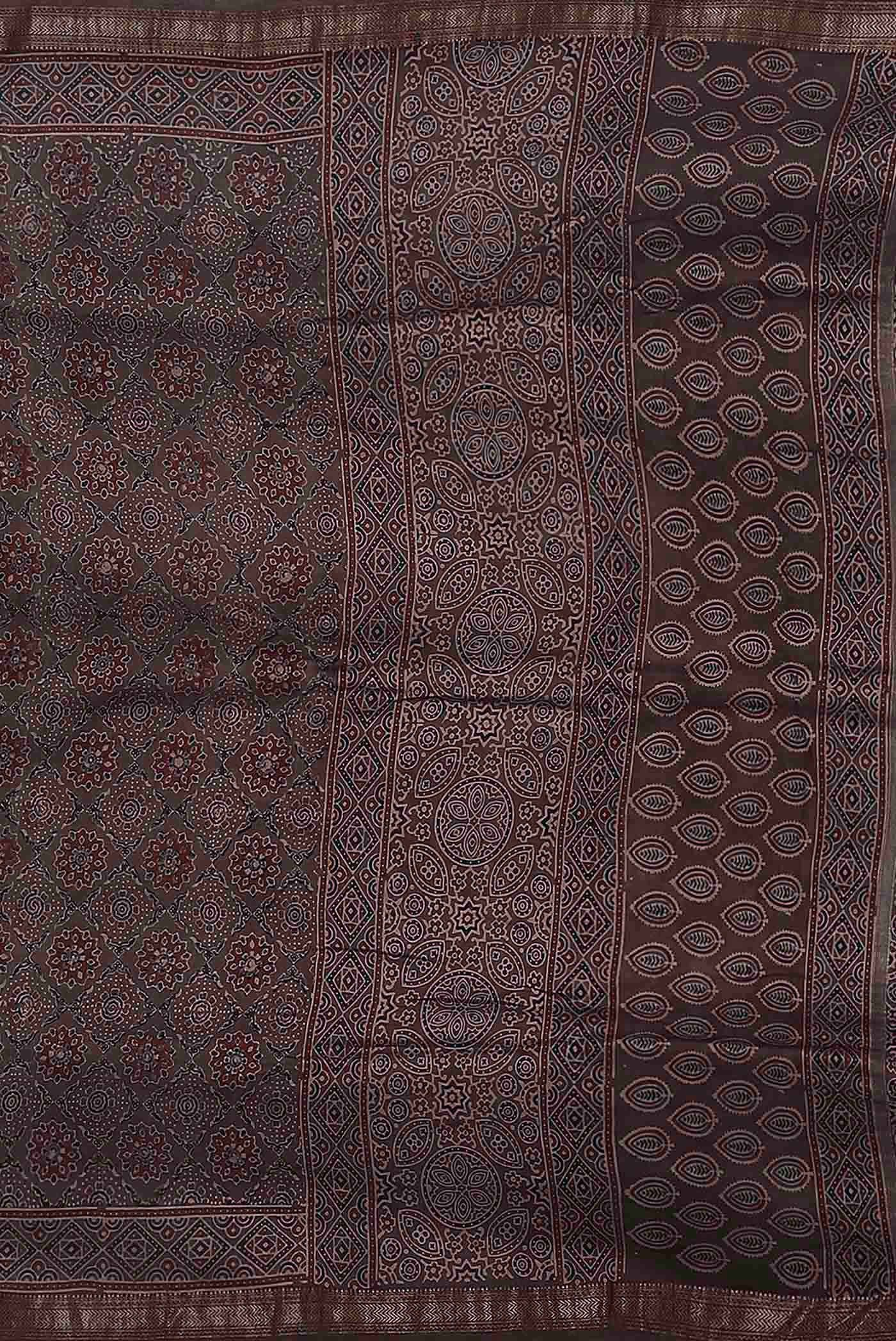Brown Maheshwari Silk Cotton Saree