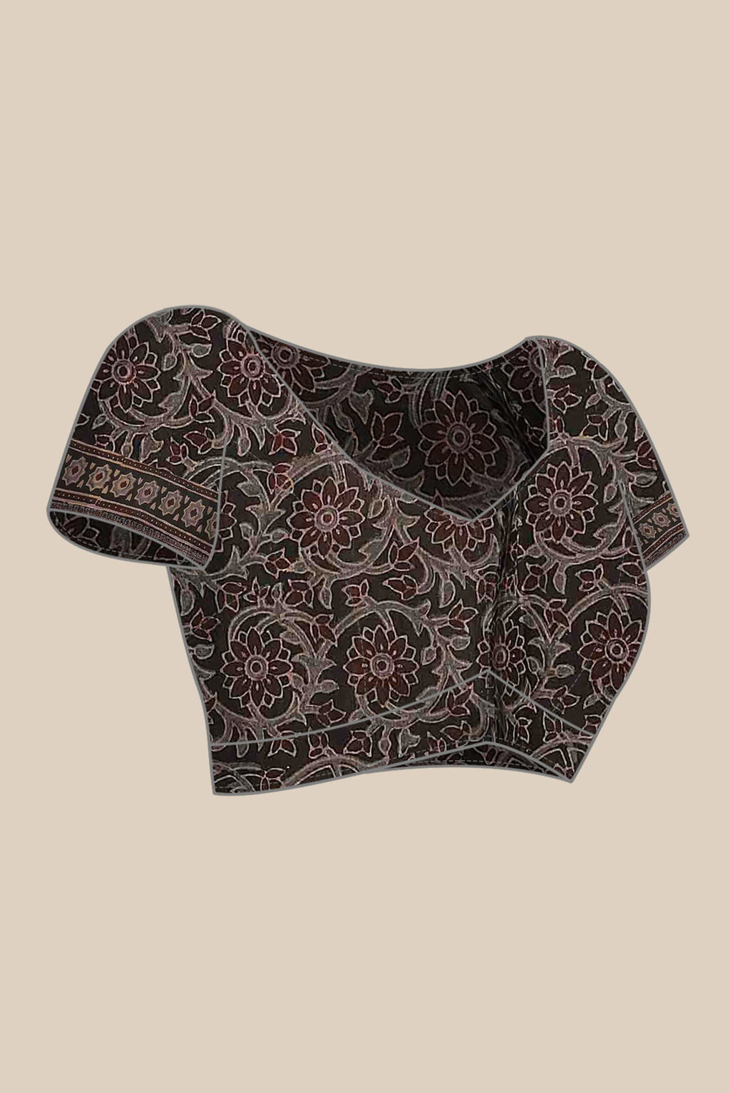 Brown Maheshwari Silk Cotton Saree
