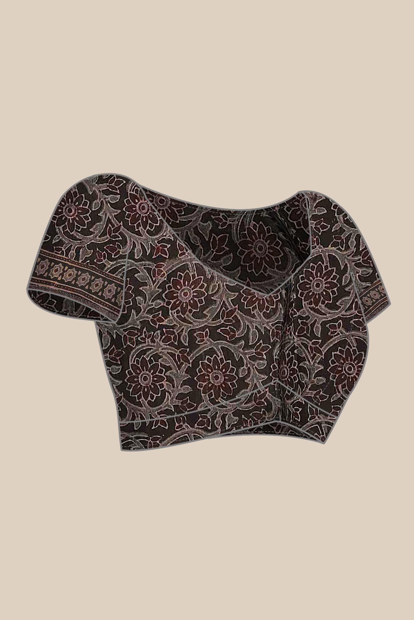 Brown Maheshwari Silk Cotton Saree