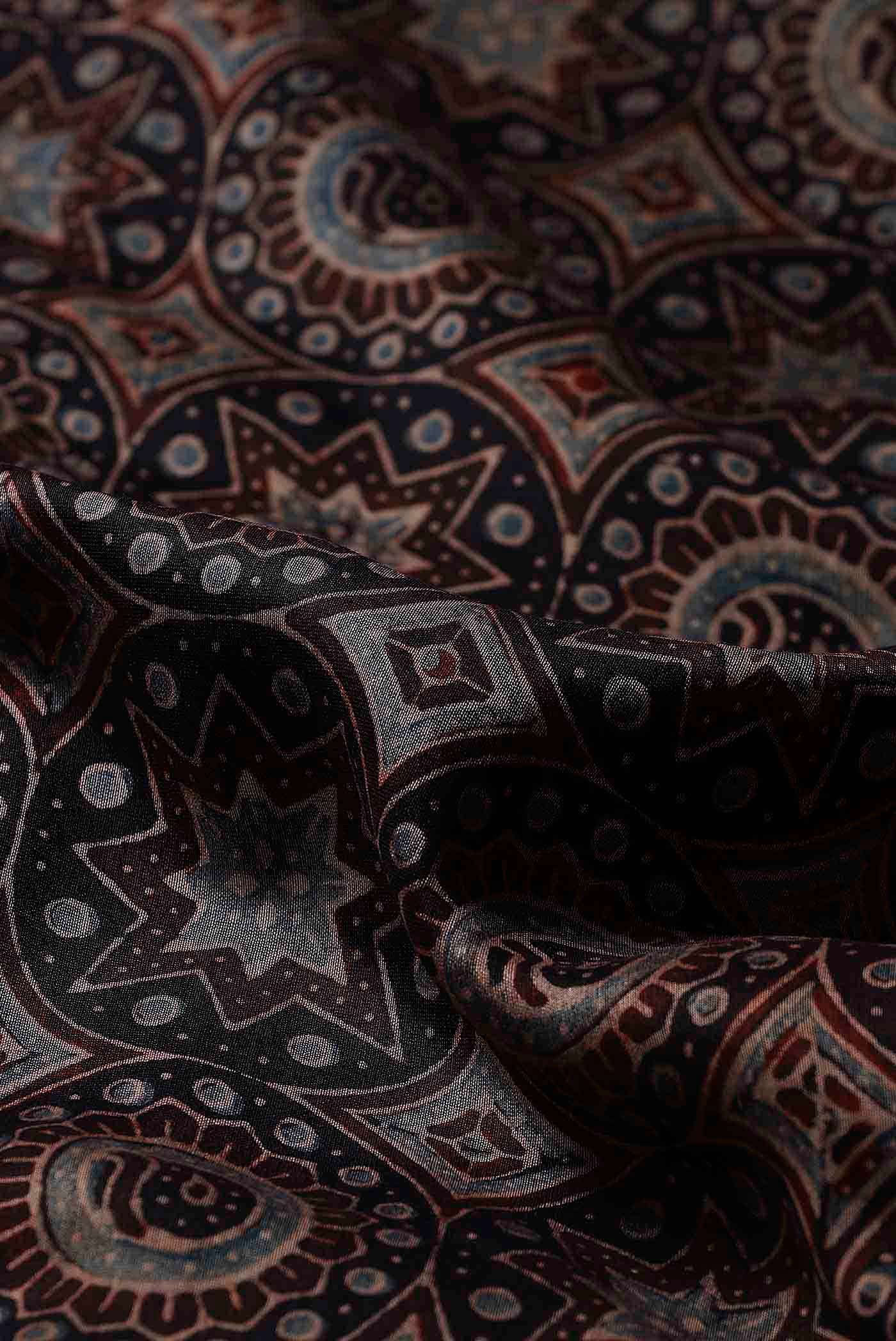 Brown Maheshwari Silk Cotton Saree