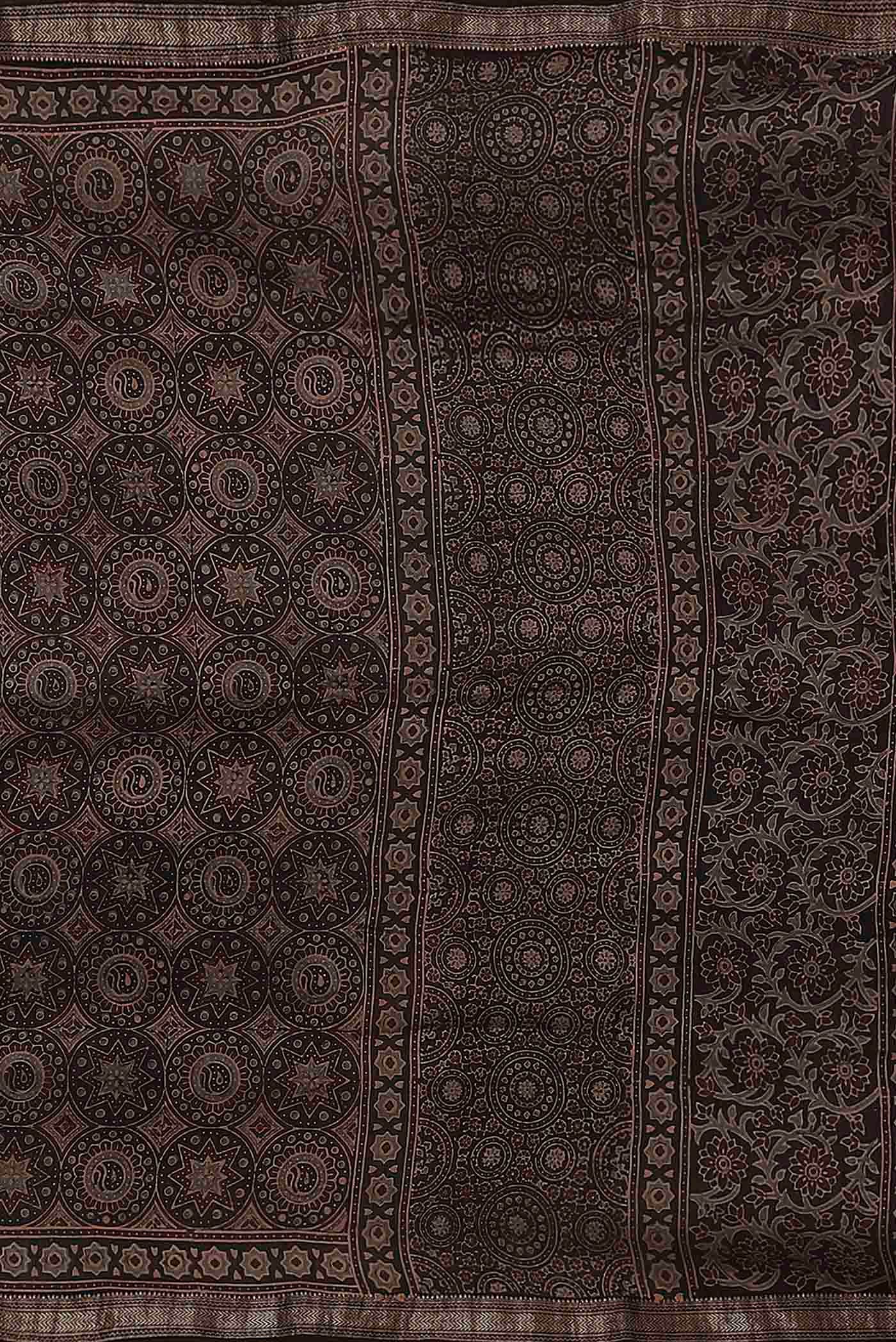 Brown Maheshwari Silk Cotton Saree