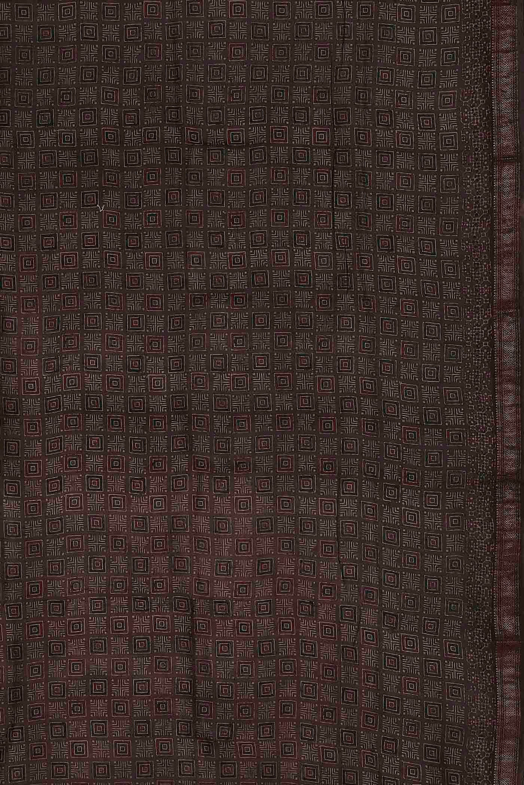 Brown Maheshwari Silk Cotton Saree