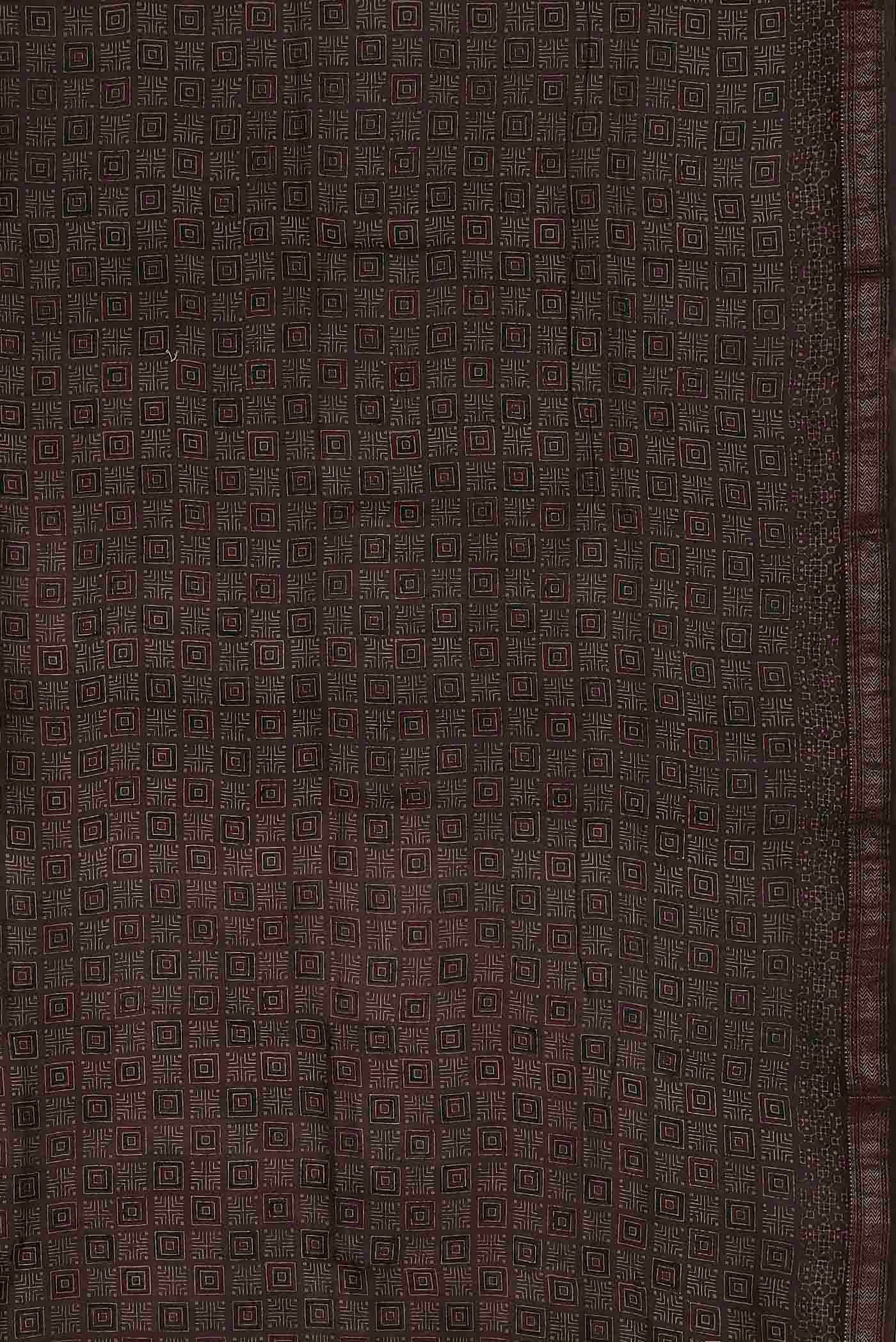 Brown Maheshwari Silk Cotton Saree