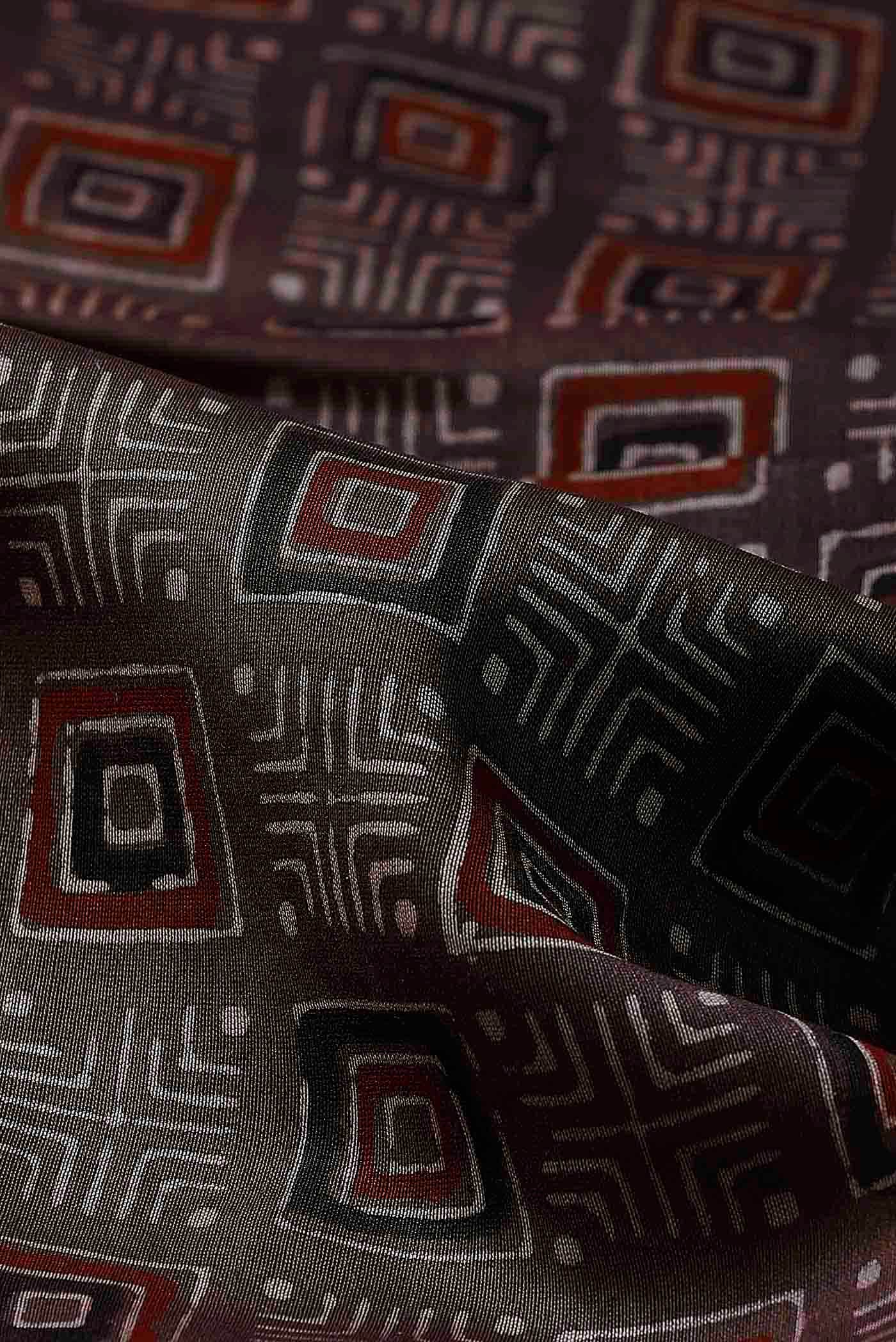 Brown Maheshwari Silk Cotton Saree