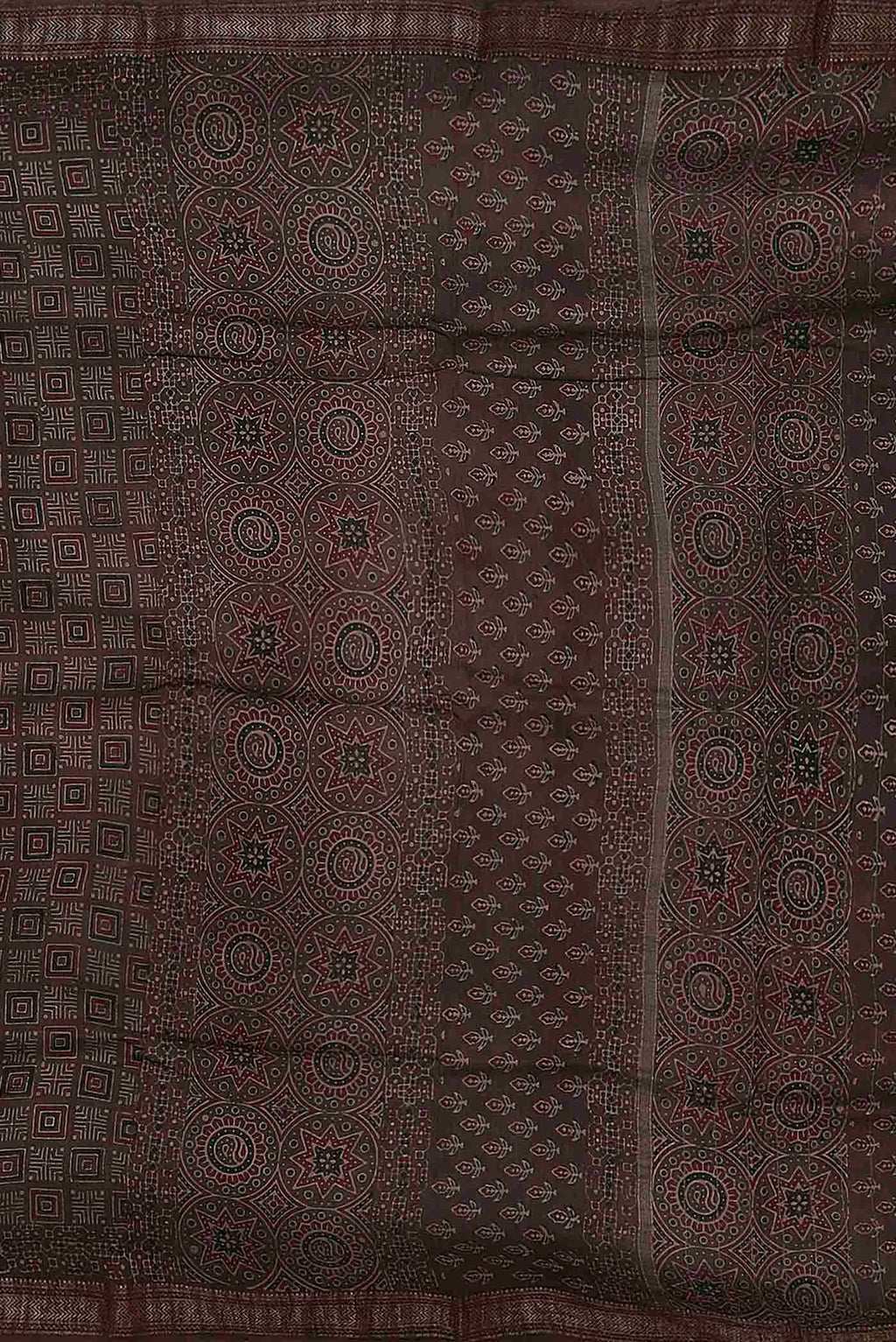 Brown Maheshwari Silk Cotton Saree