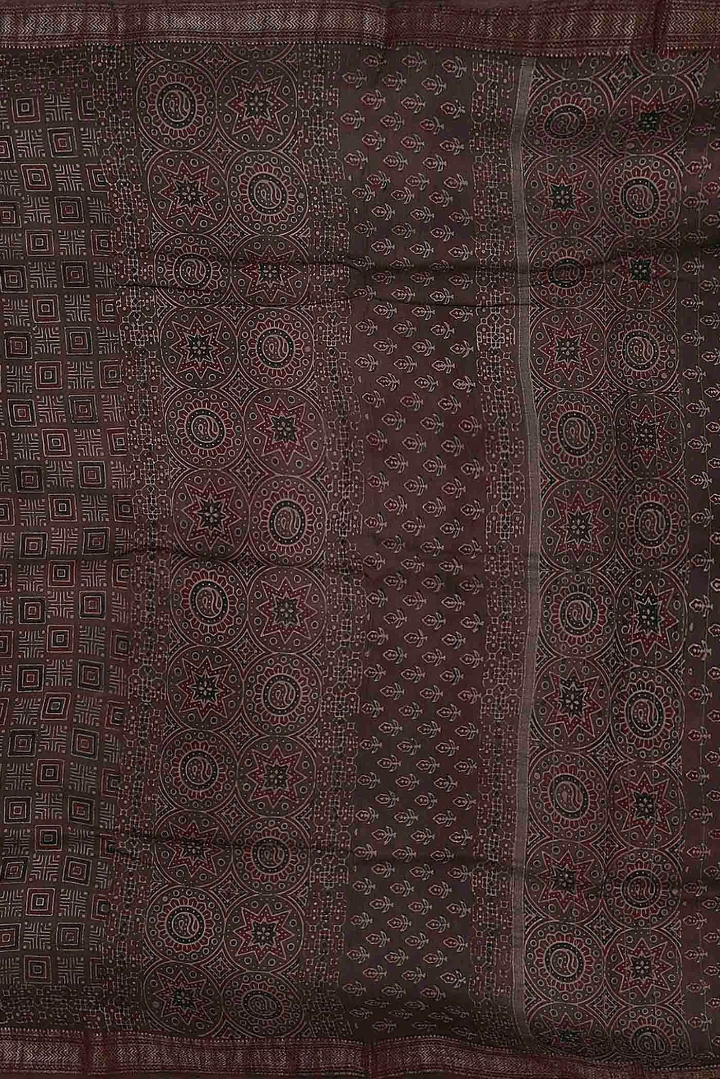 Brown Maheshwari Silk Cotton Saree