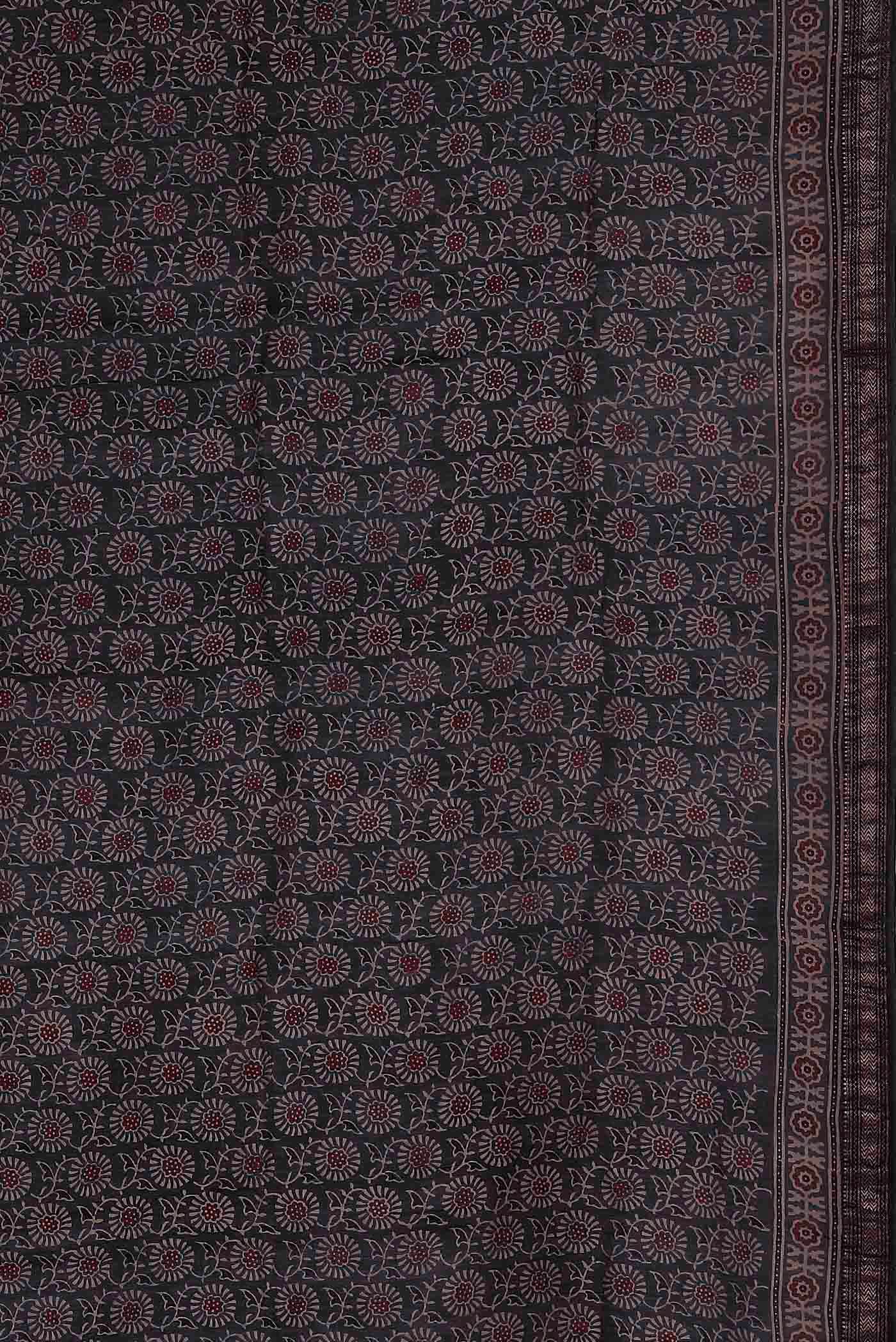 Grey Maheshwari Silk Cotton Saree