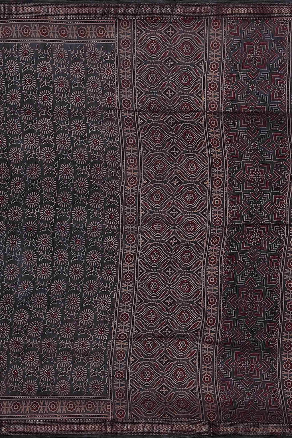 Grey Maheshwari Silk Cotton Saree