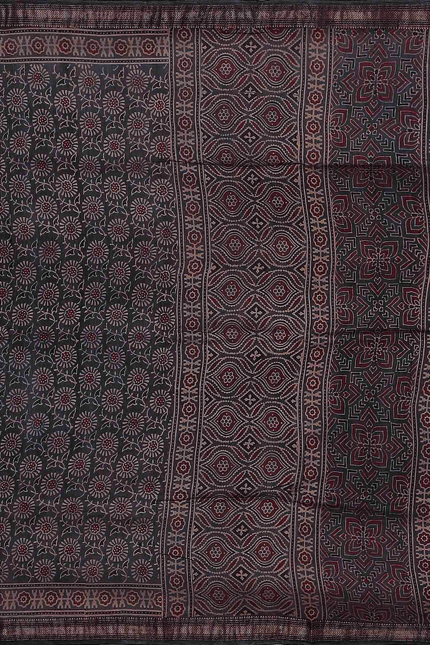 Grey Maheshwari Silk Cotton Saree