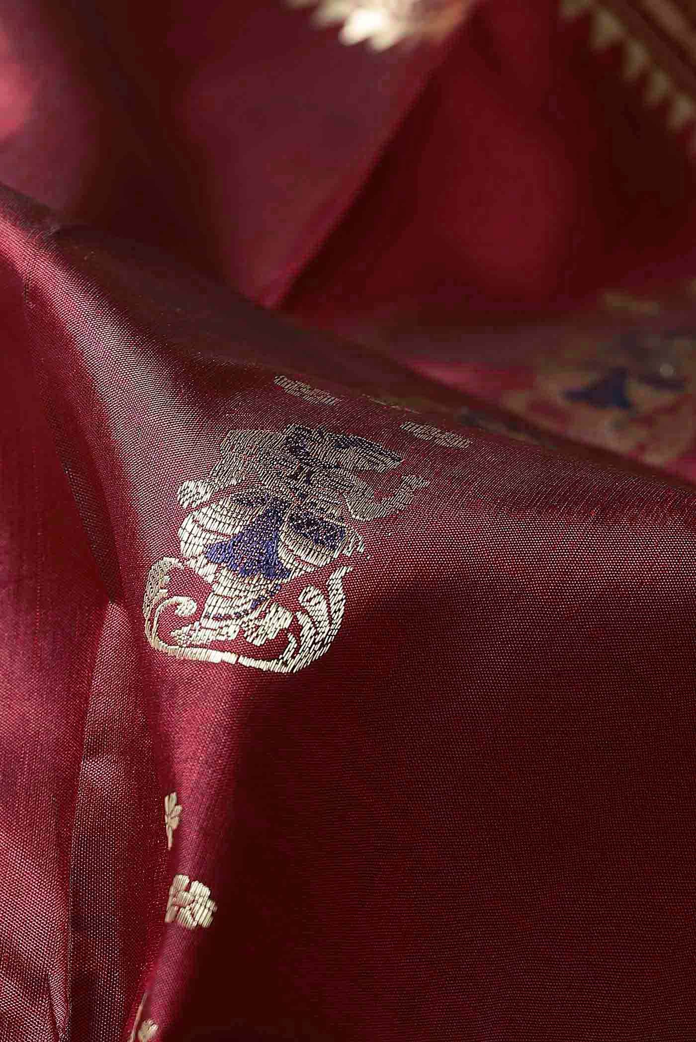 Maroon Baluchari Silk Saree