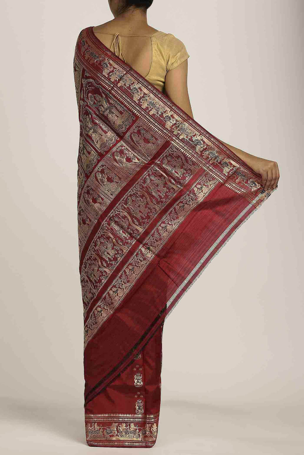 Maroon Baluchari Silk Saree